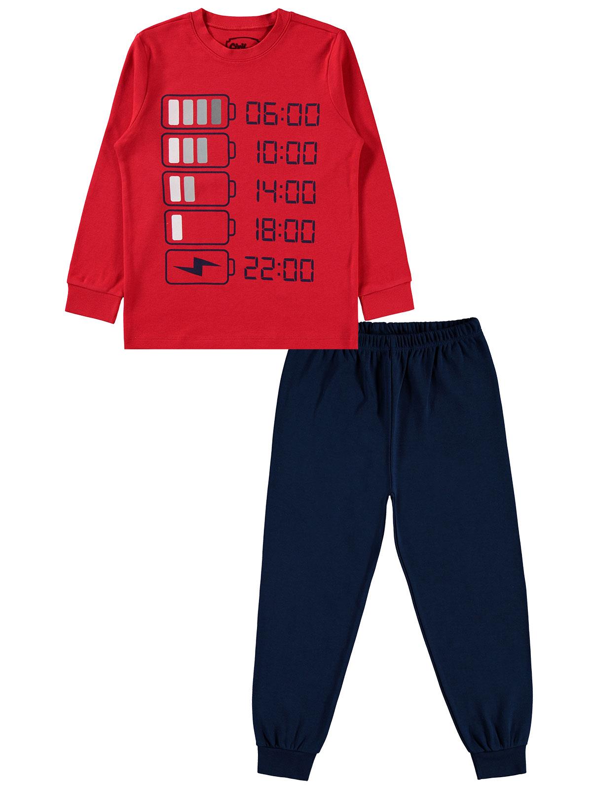 Civil Boys Erkek Çocuk Pijama Takımı 6-9 Yaş Kırmızı