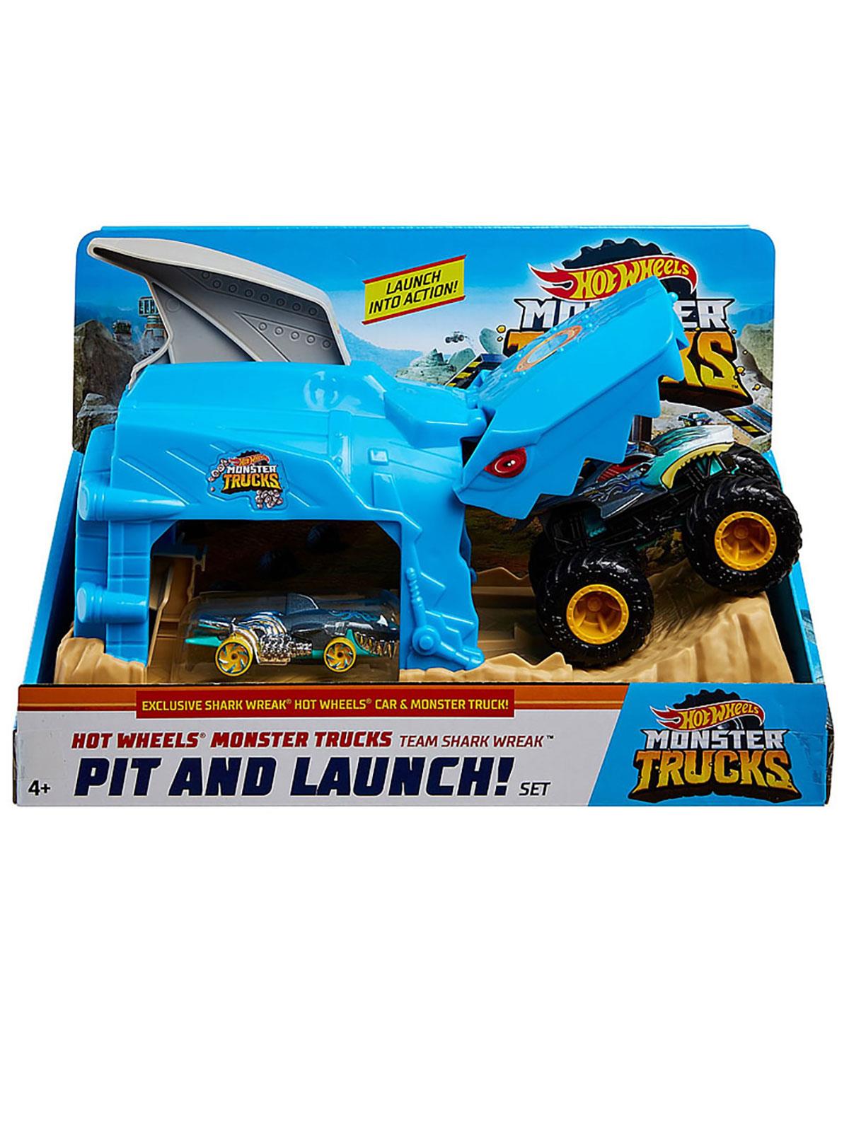 Hot Wheels Monster Trucks Fırlatıcılı Oyun Seti Mavi