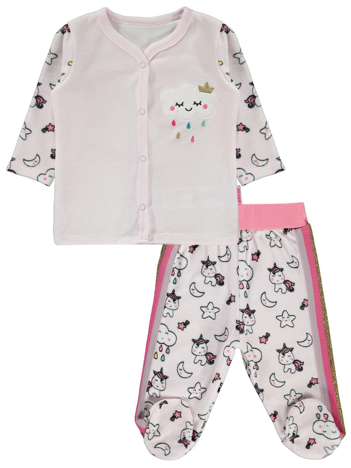 Kujju Kız Bebek Pijama Takımı 3-6 Ay Pembe