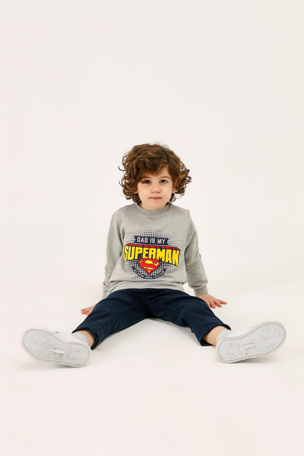 Superman Erkek Çocuk Sweatshirt 2-5 Yaş Gri