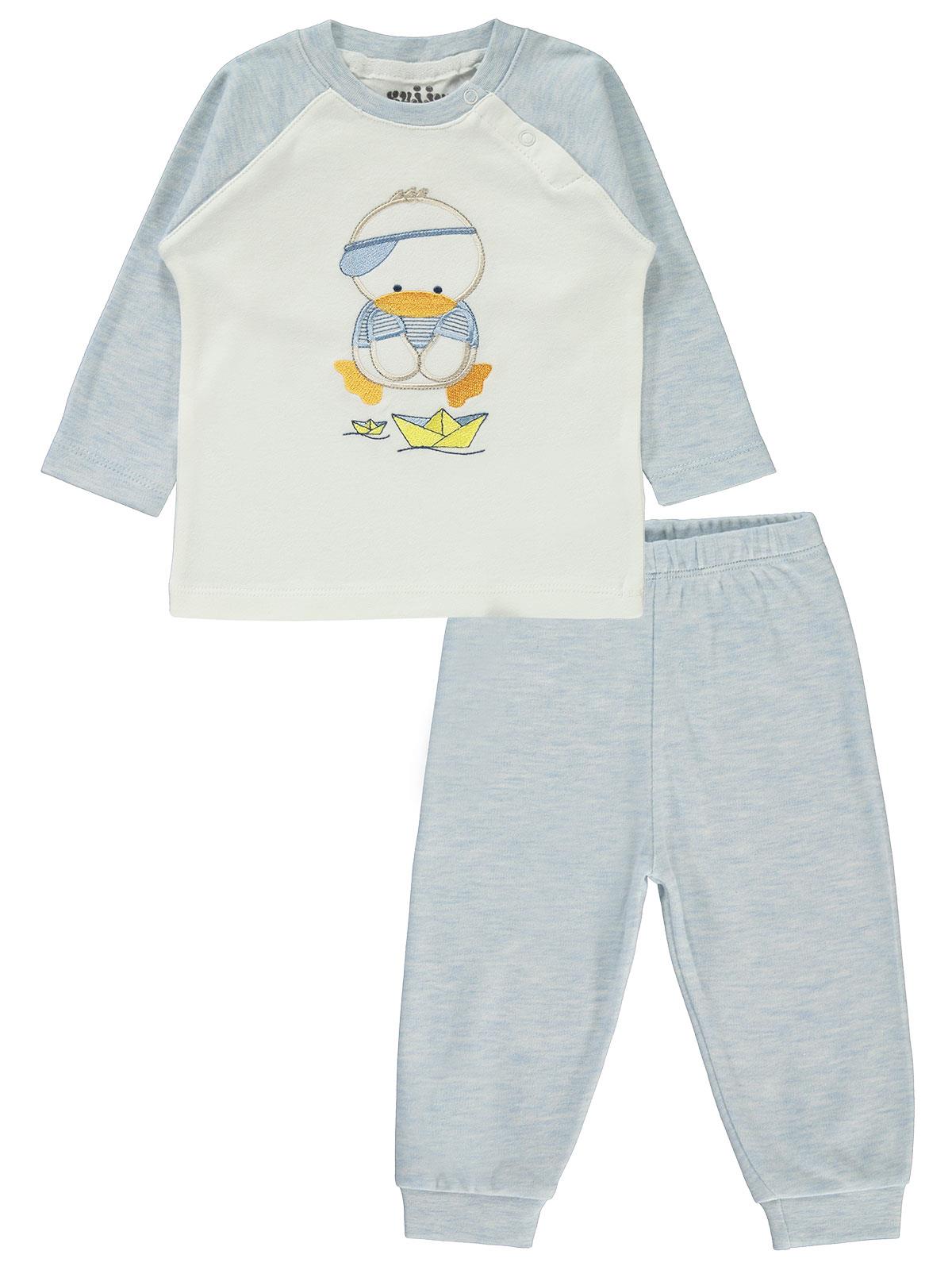 Kujju Erkek Bebek Pijama Takımı 6-18 Ay Mavi