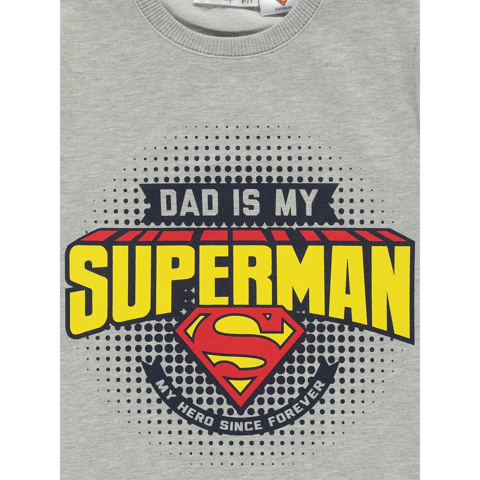 Superman Erkek Çocuk Sweatshirt 6-9 Yaş Gri