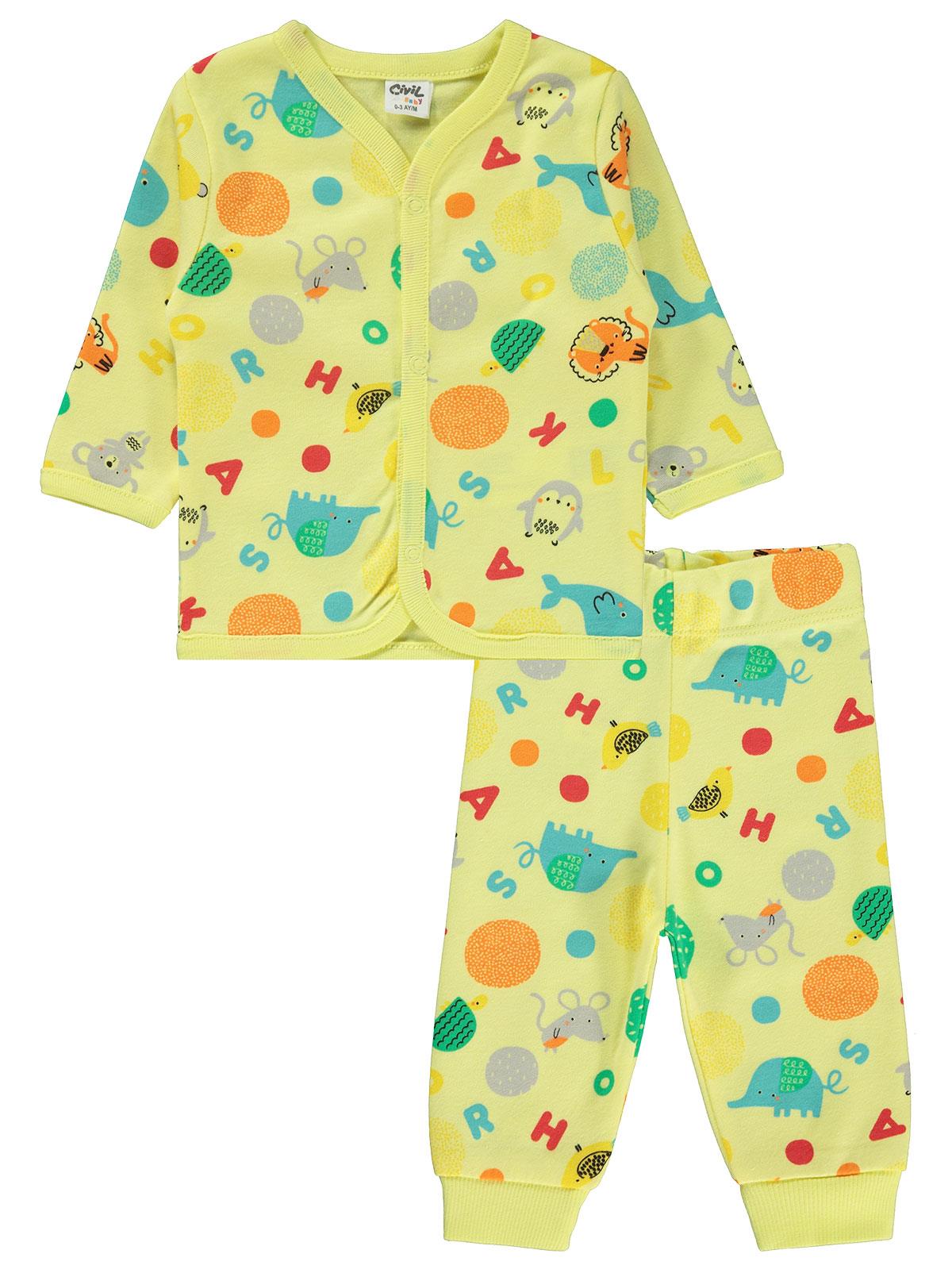 Civil Baby Erkek Bebek Pijama Takımı 0-9 Ay Sarı
