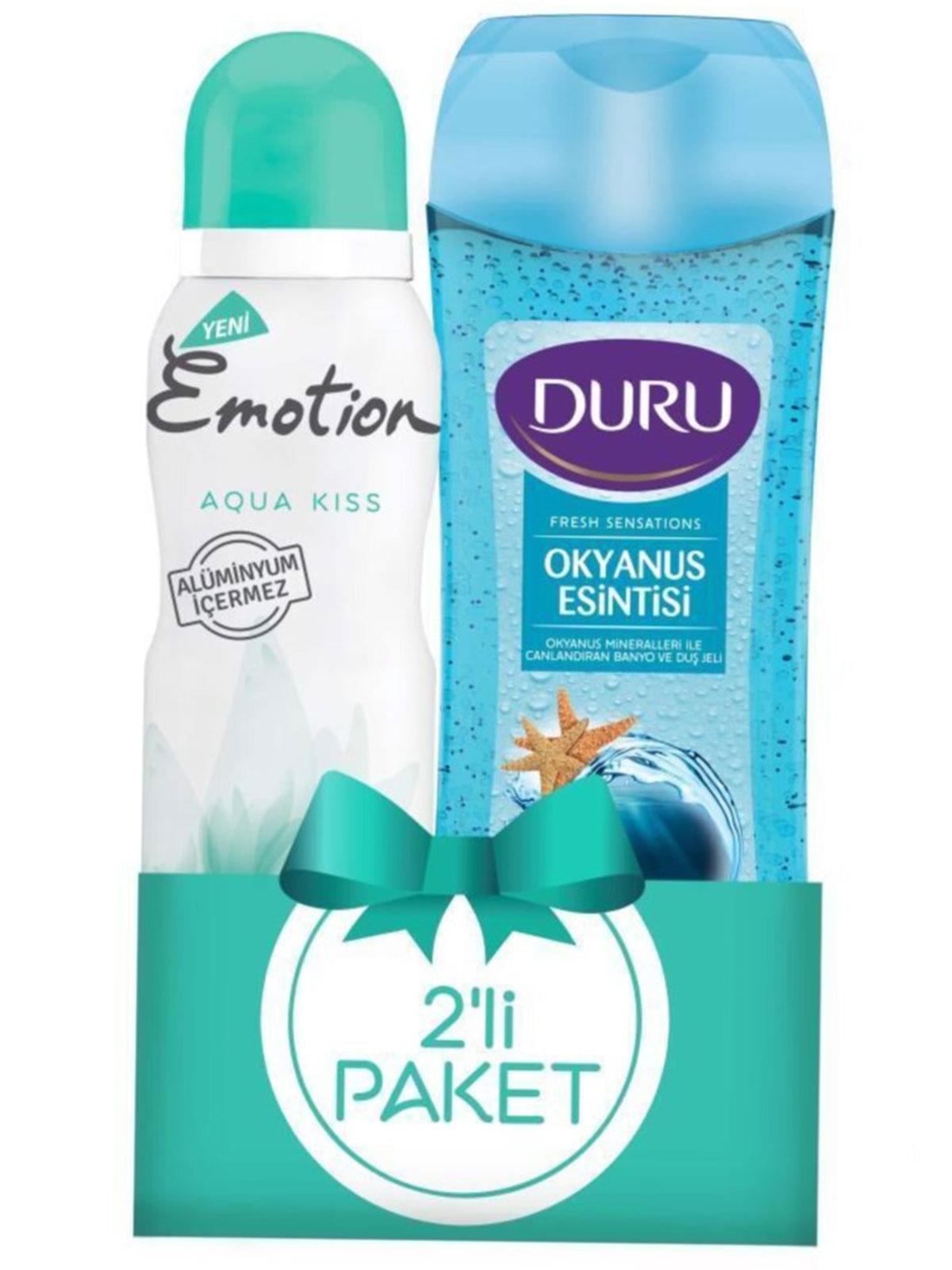 Duru Duş Jeli 250 ml + Emotion Aqua Kiss Deodorant 150 ml