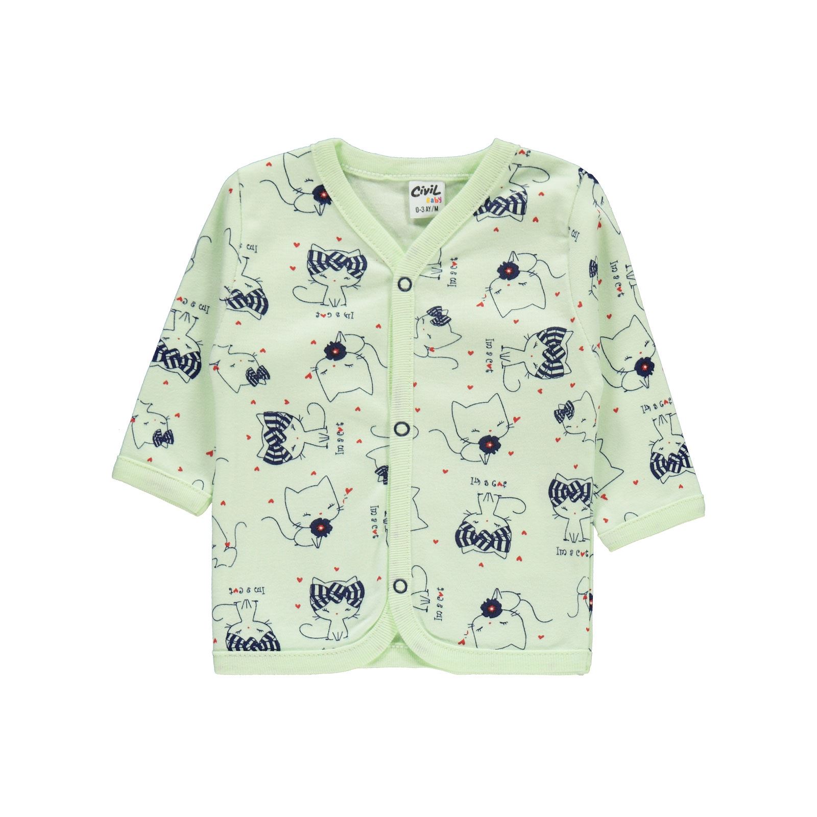 Civil Baby Kız Bebek Pijama Takımı 0-3 Ay Yeşil