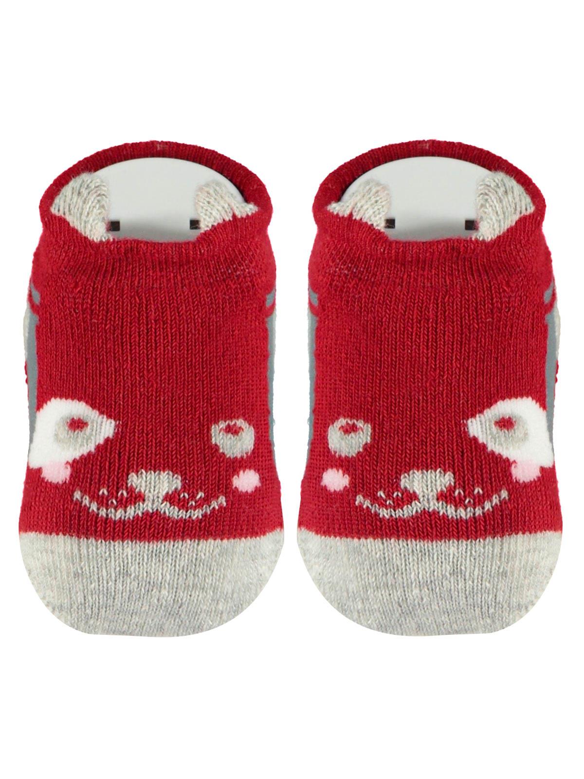 Katamino 3D Havlu Bebek Çorap 0-6 Ay Kırmızı