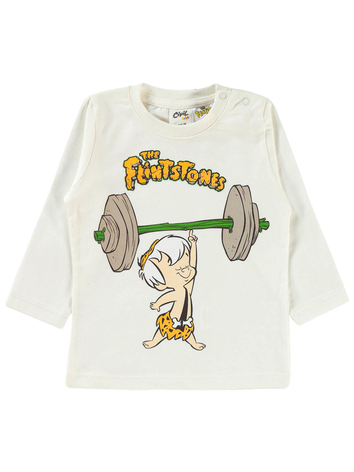 The Flintstones Erkek Bebek Sweatshirt 6-18 Ay Ekru