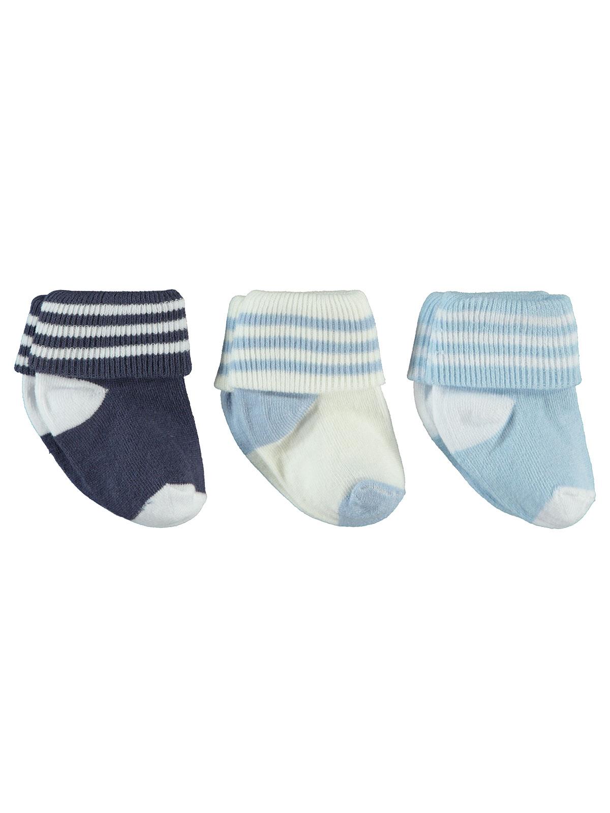 Civil Baby Erkek Bebek 3'lü Çorap Set 0-6 Ay Lacivert