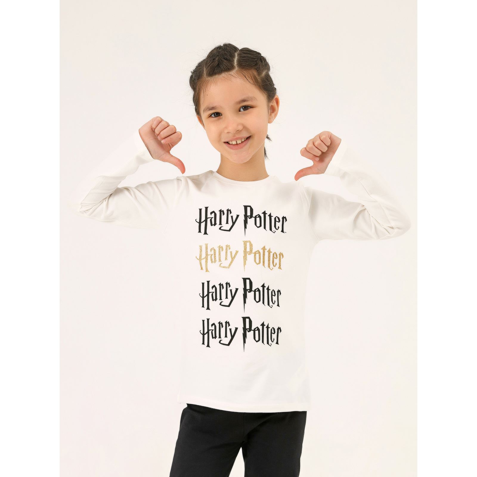Harry Potter Kız Çocuk Sweatshirt 6-9 Yaş Ekru