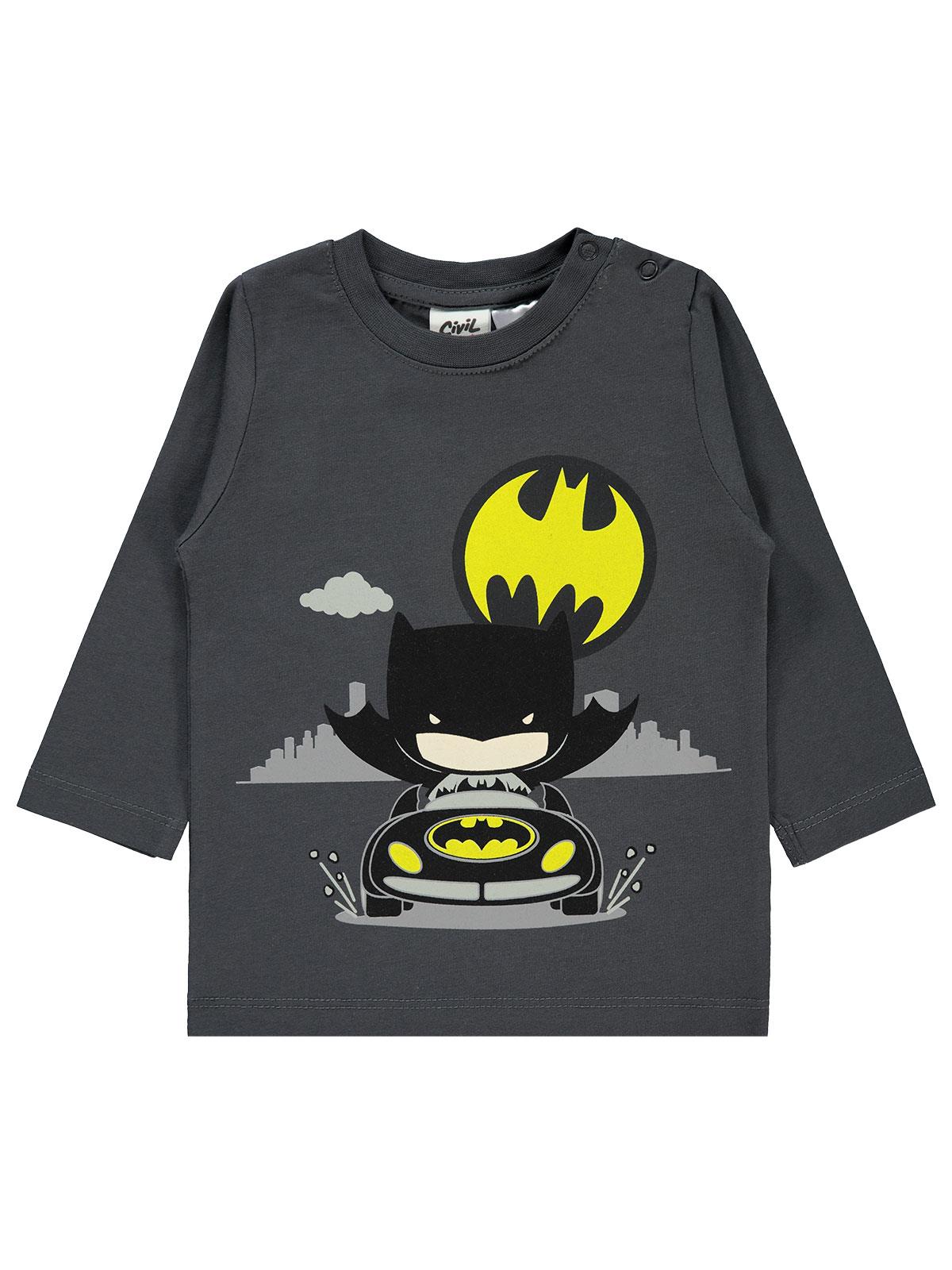 Batman Erkek Bebek Sweatshirt 6-18 Ay Füme