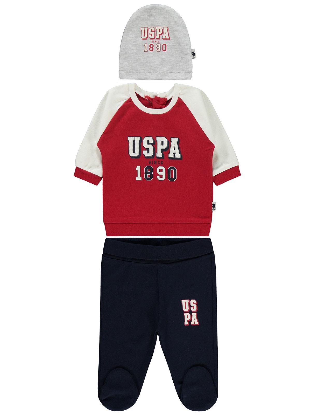 U.S Polo Assn. Erkek Bebek Takım 0-6 Ay Kırmızı