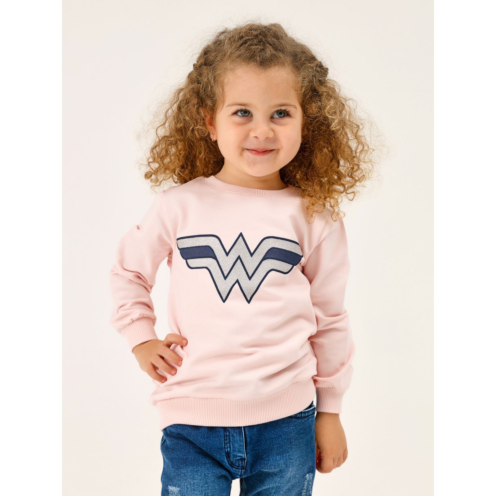 Wonder Woman Kız Çocuk Sweatshirt 2-5 Yaş Somon