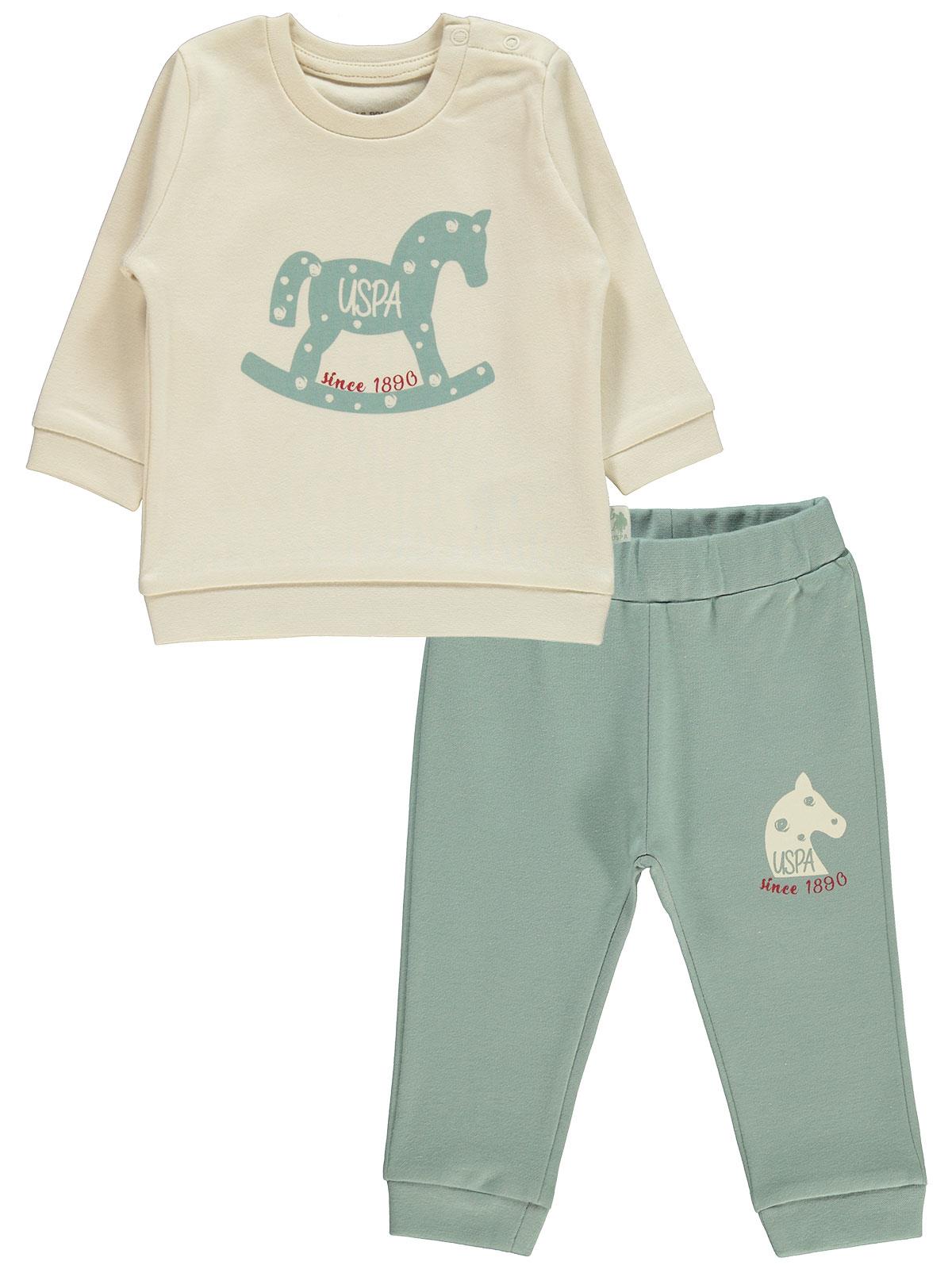 U.S Polo Assn. Kız Bebek Takım 3-12 Ay Bej