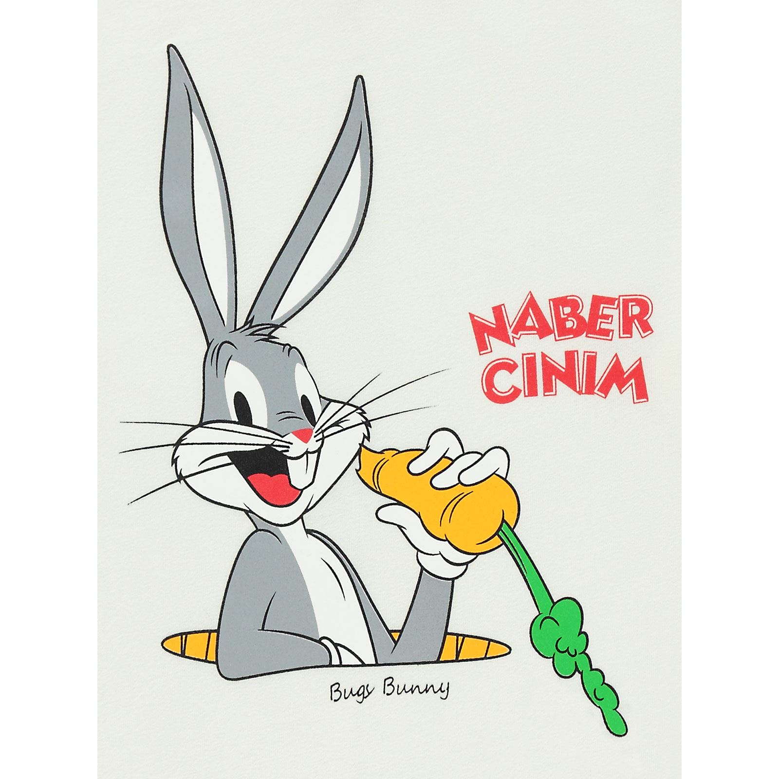 Bugs Bunny Erkek Çocuk Sweatshirt 2-5 Yaş Ekru