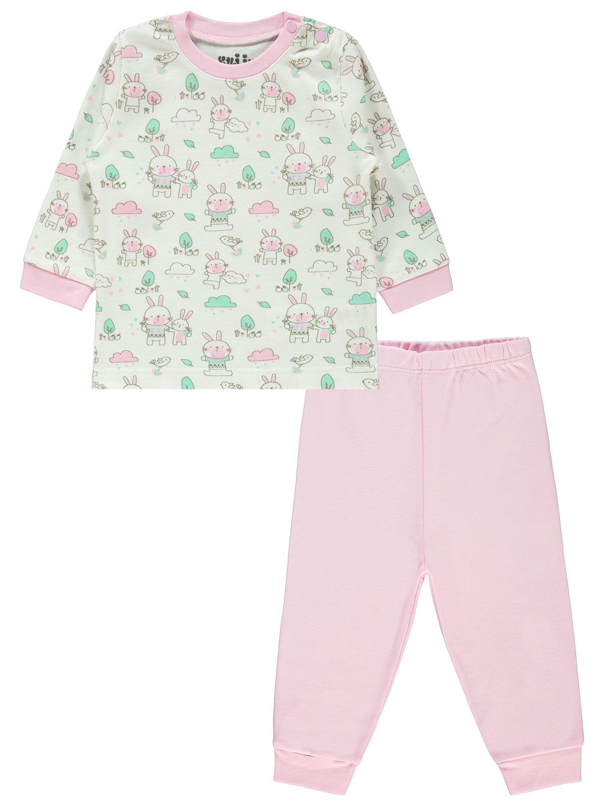 Kujju Kız Bebek Pijama Takımı 6-18 Ay Pembe