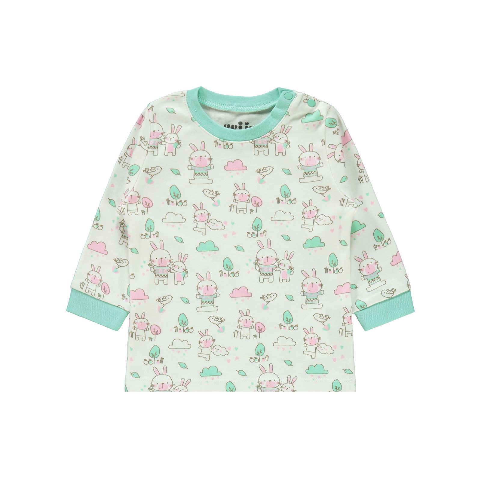 Kujju Kız Bebek Pijama Takımı 6-18 Ay Mint Yeşili