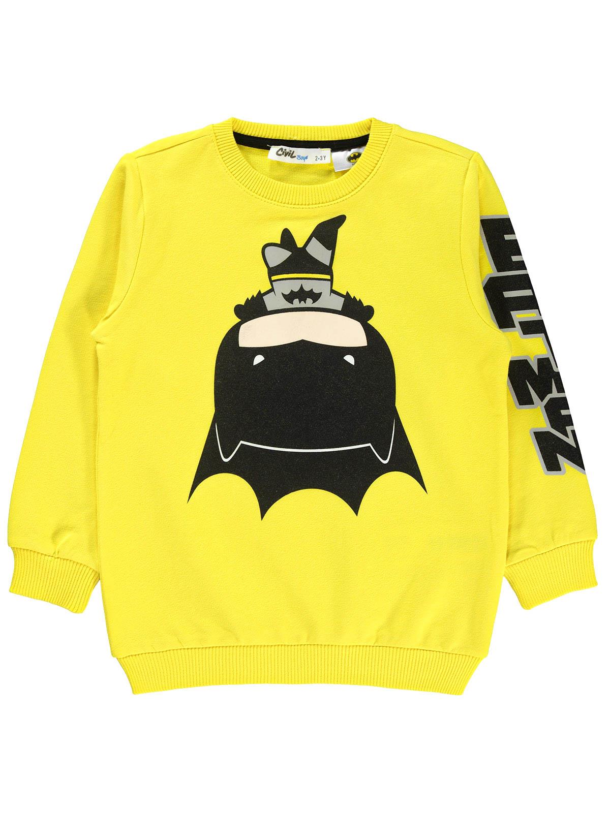 Batman Erkek Çocuk Sweatshirt 2-5 Yaş Sarı