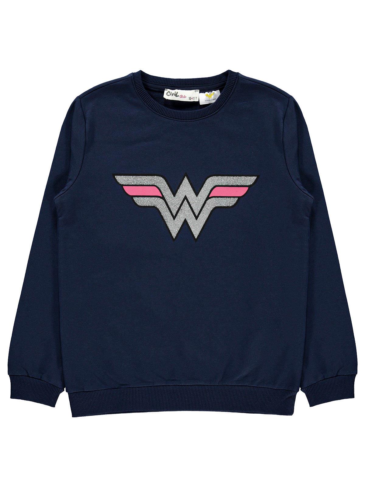 Wonder Woman Kız Çocuk Sweatshirt 10-13 Yaş Lacivert