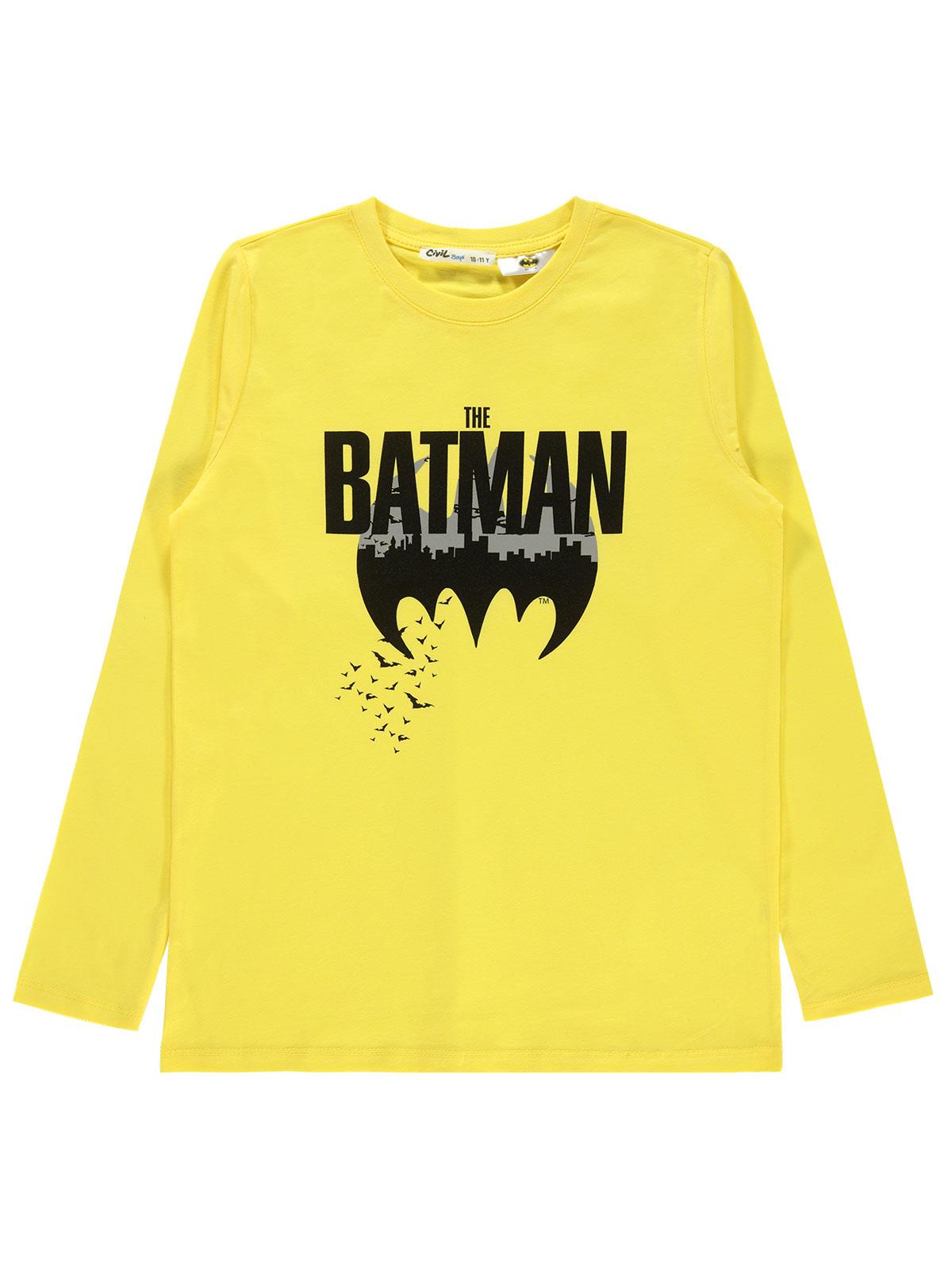 Batman Erkek Çocuk Sweatshirt 10-13 Yaş Sarı