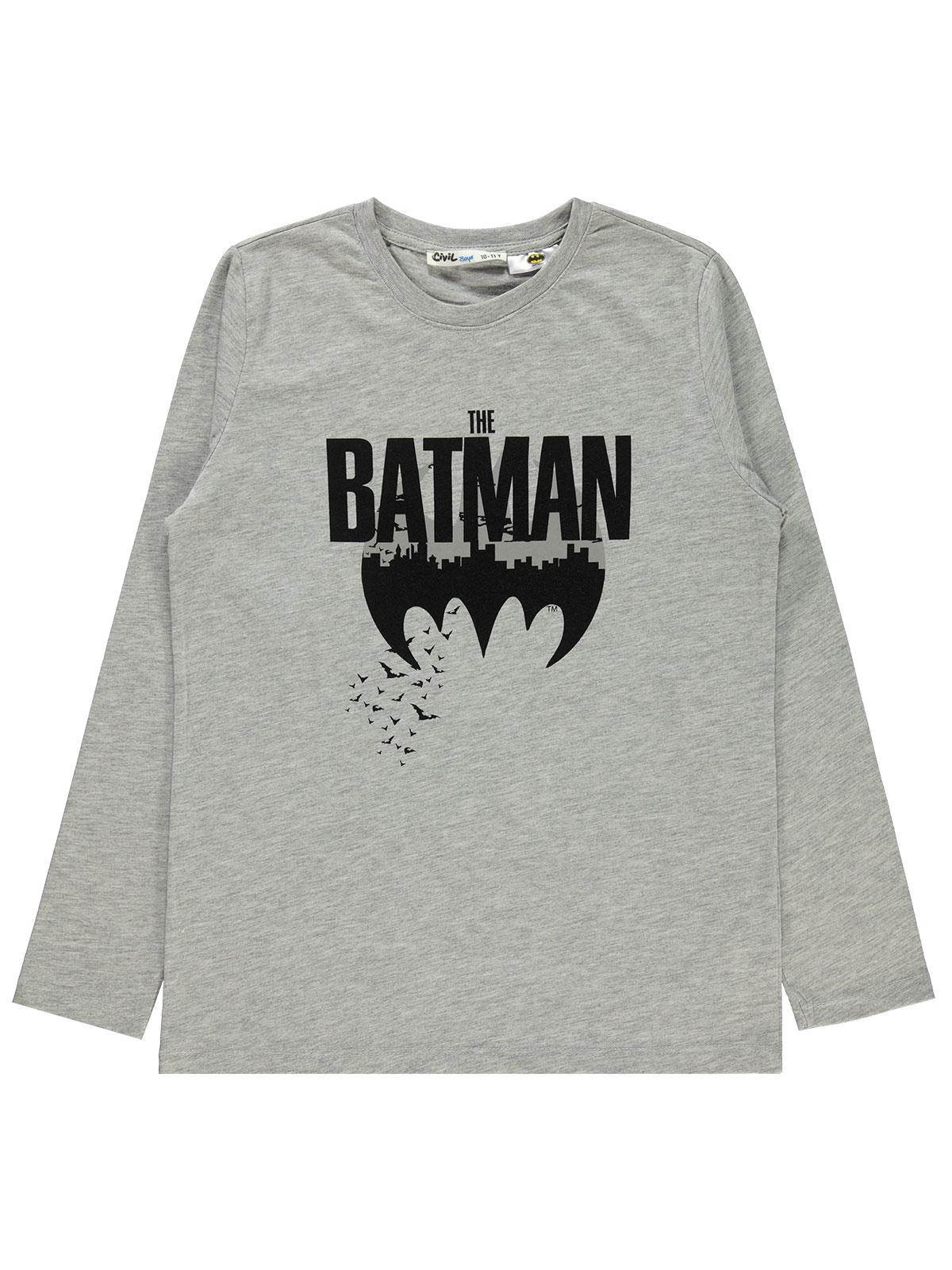 Batman Erkek Çocuk Sweatshirt 10-13 Yaş Gri