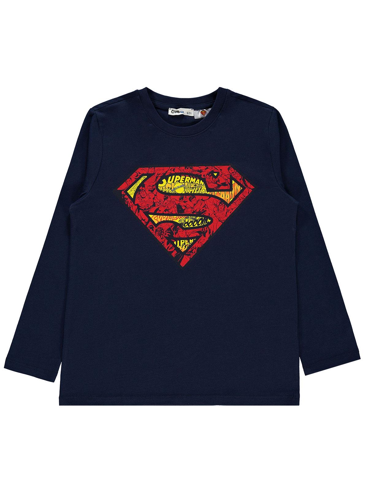 Superman Erkek Çocuk Sweatshirt 6-9 Yaş Lacivert