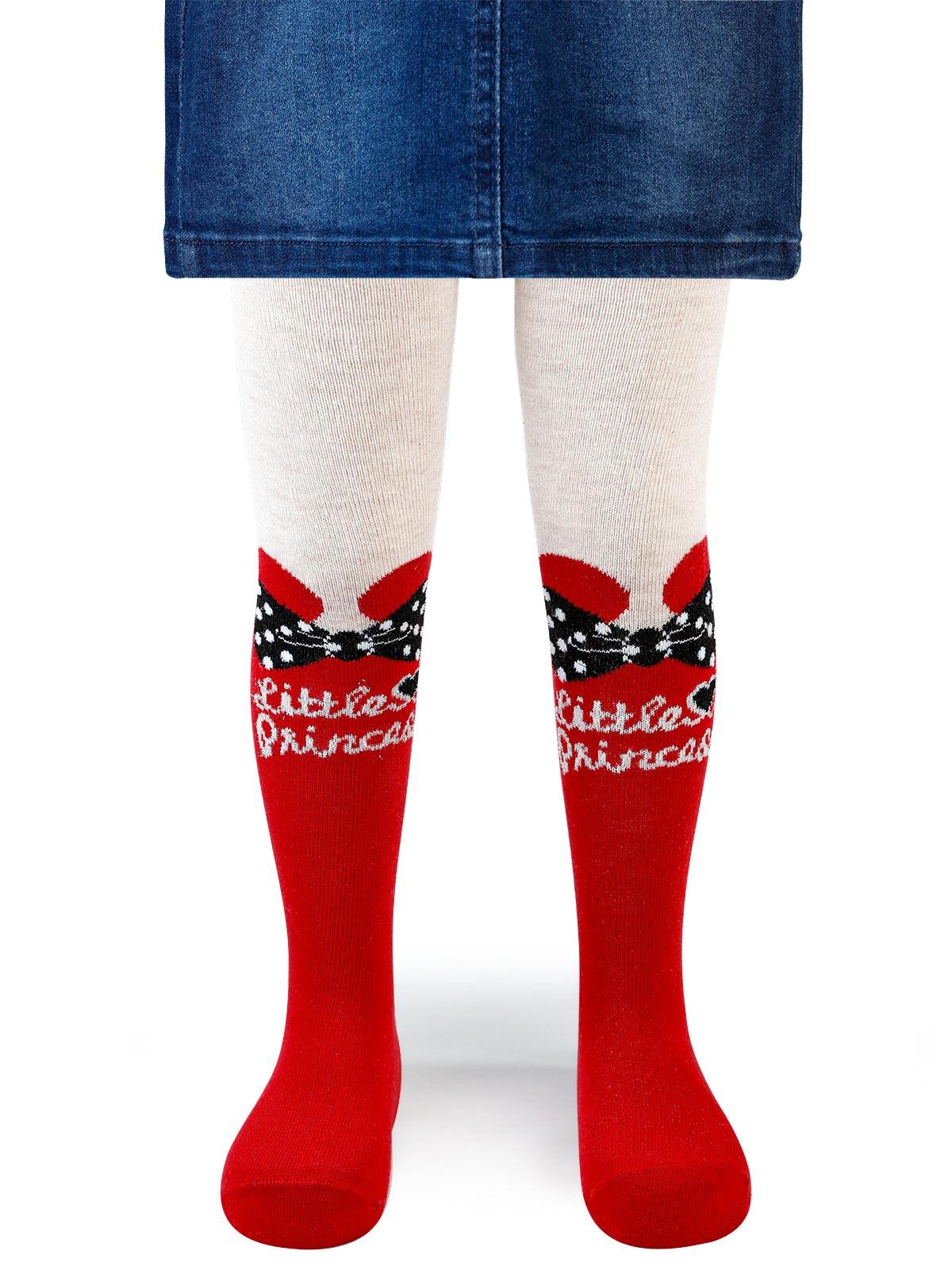 Artı Kız Çocuk Taçlı Külotlu Çorap 3-9 Yaş Kırmızı