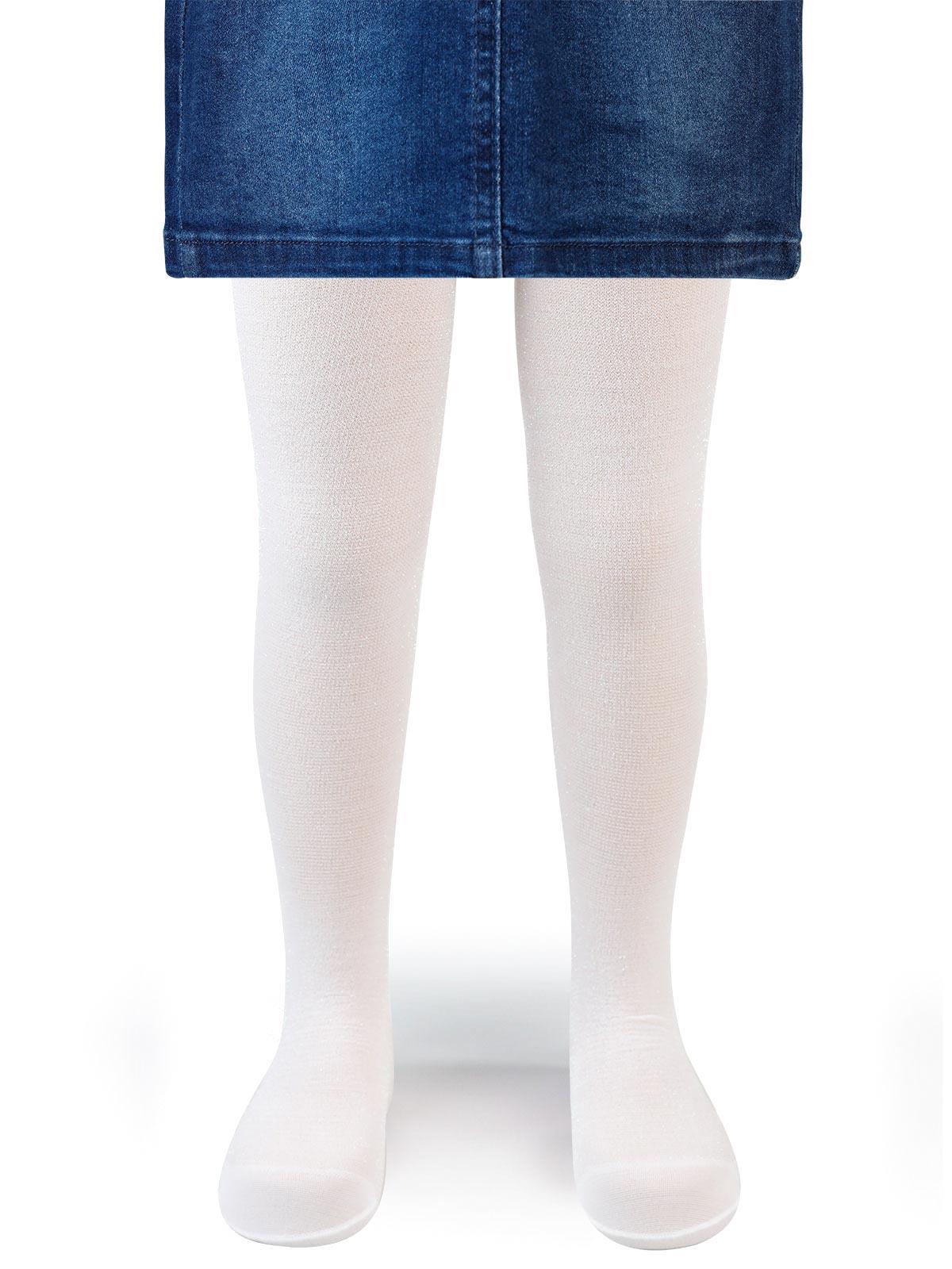 Artı Kız Çocuk Taçlı Külotlu Çorap 1-9 Yaş Beyaz