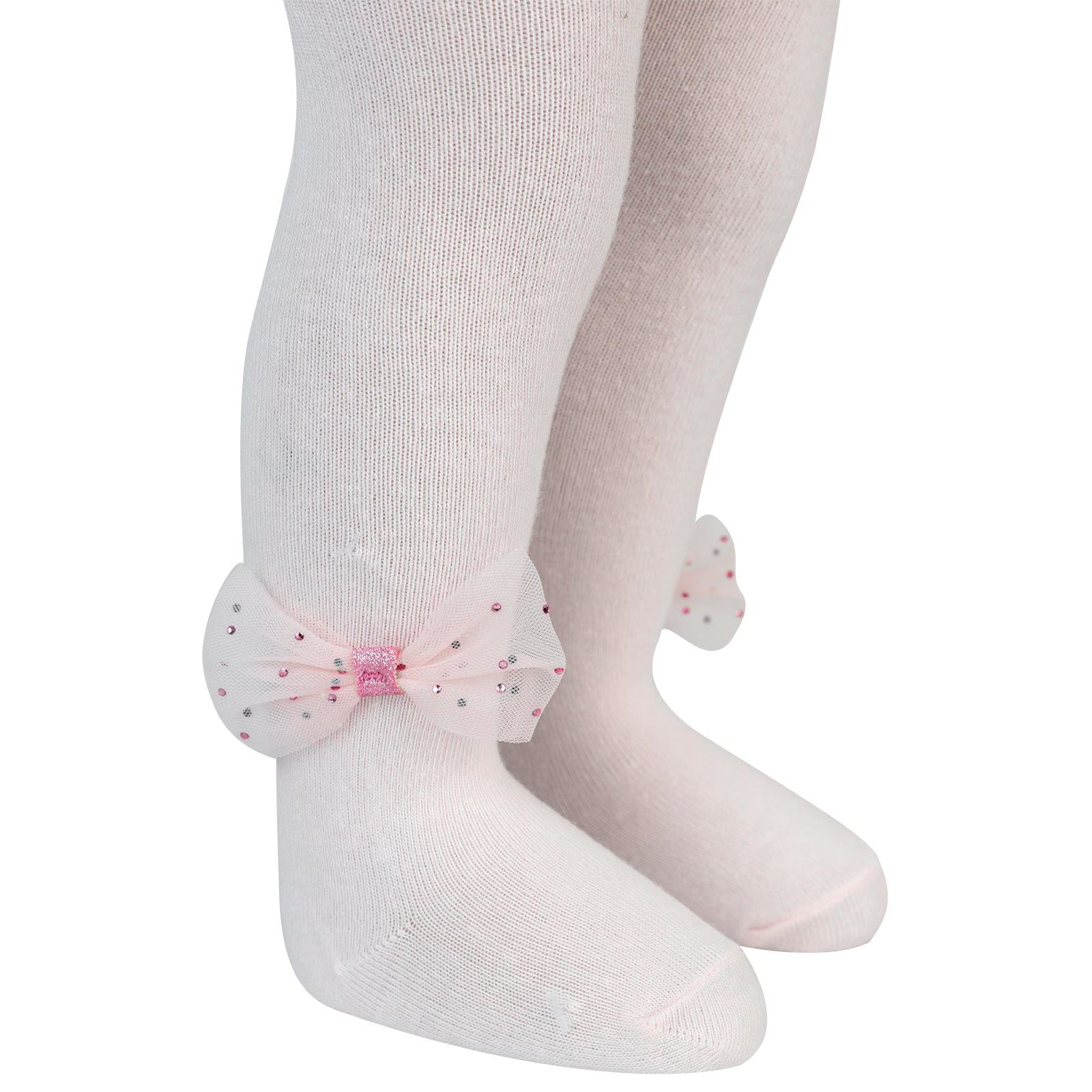 Artı Kız Bebek Bandanalı Külotlu Çorap 0-12 Ay Pembe