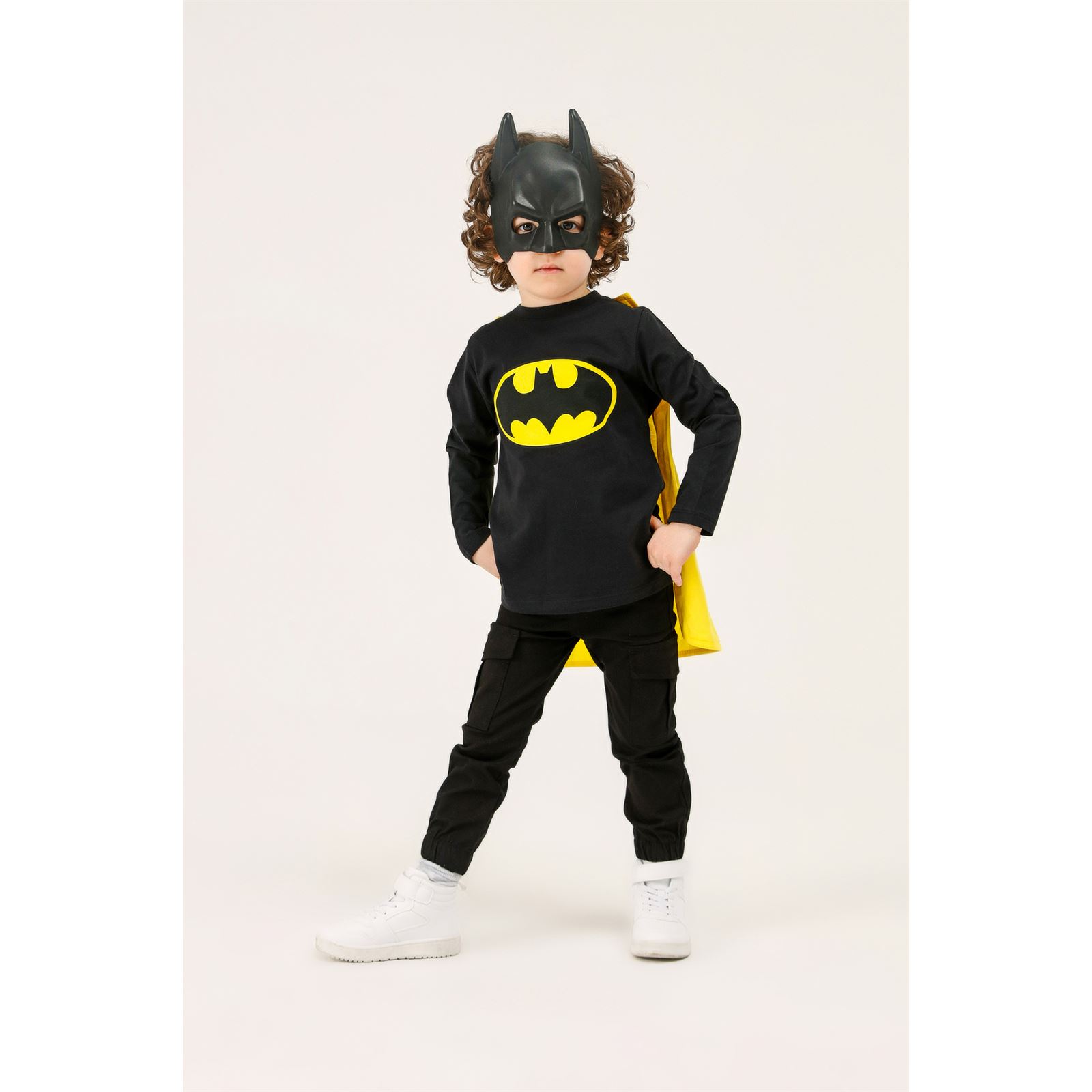 Batman Erkek Çocuk Pelerinli Sweatshirt 2-5 Yaş Siyah