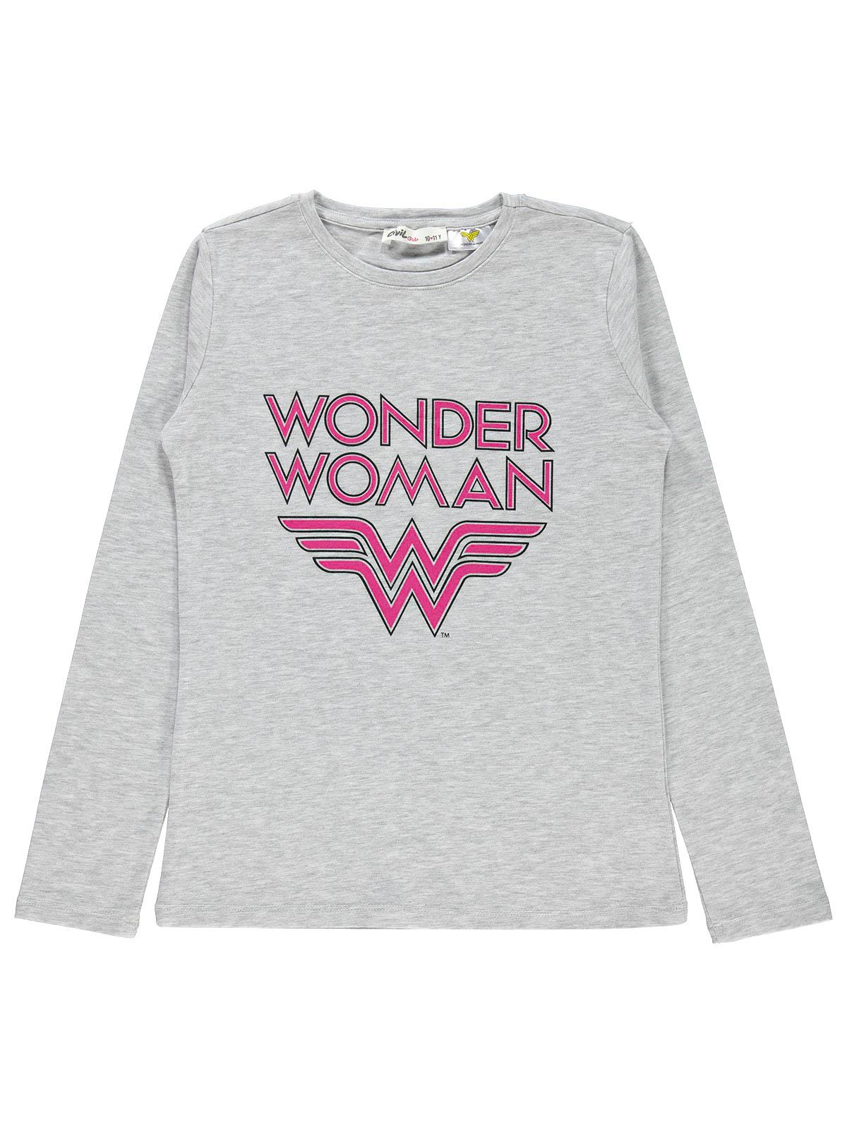 Wonder Woman Kız Çocuk Sweatshirt 10-13 Yaş Gri