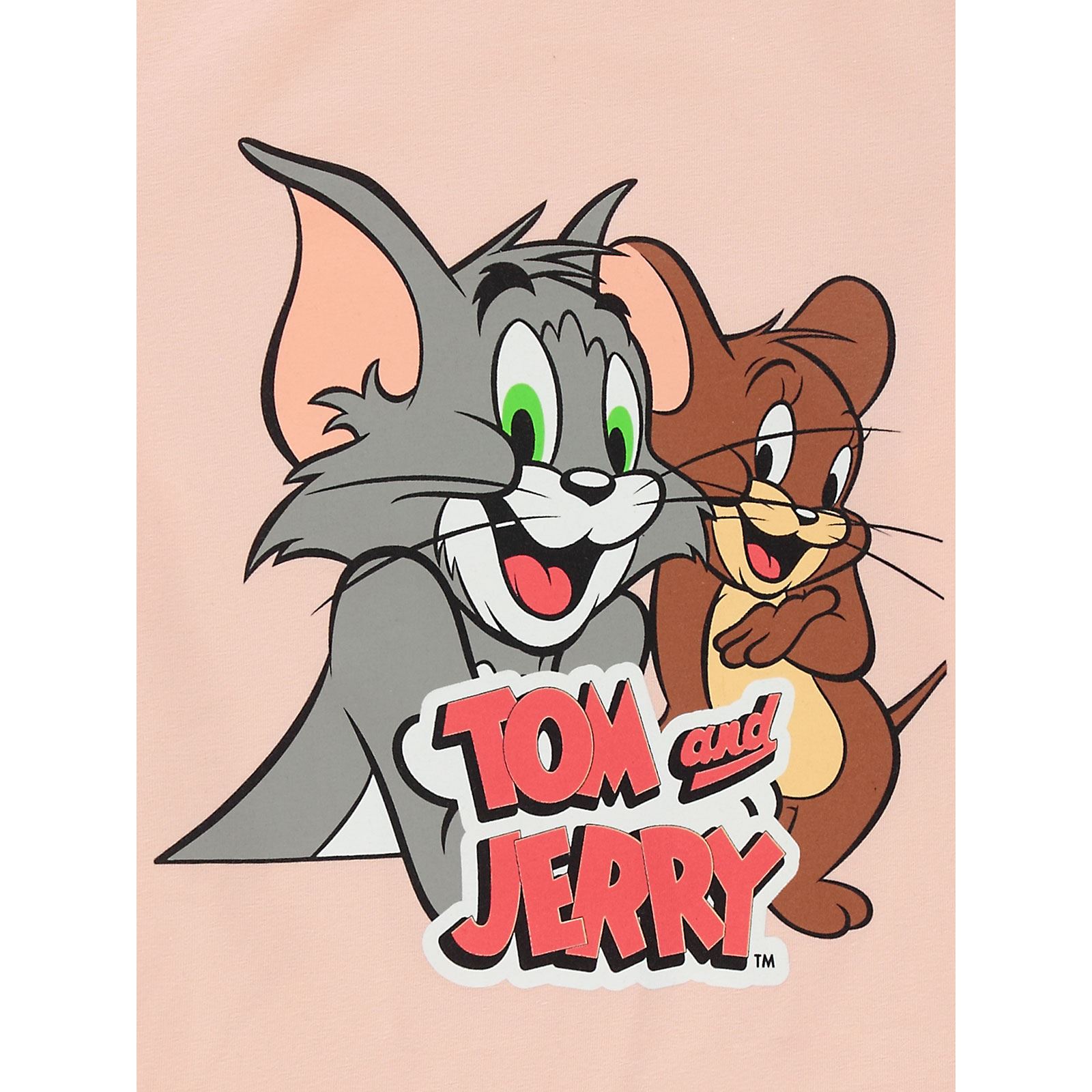 Tom And Jerry Kız Çocuk Sweatshirt 6-9 Yaş Pudra