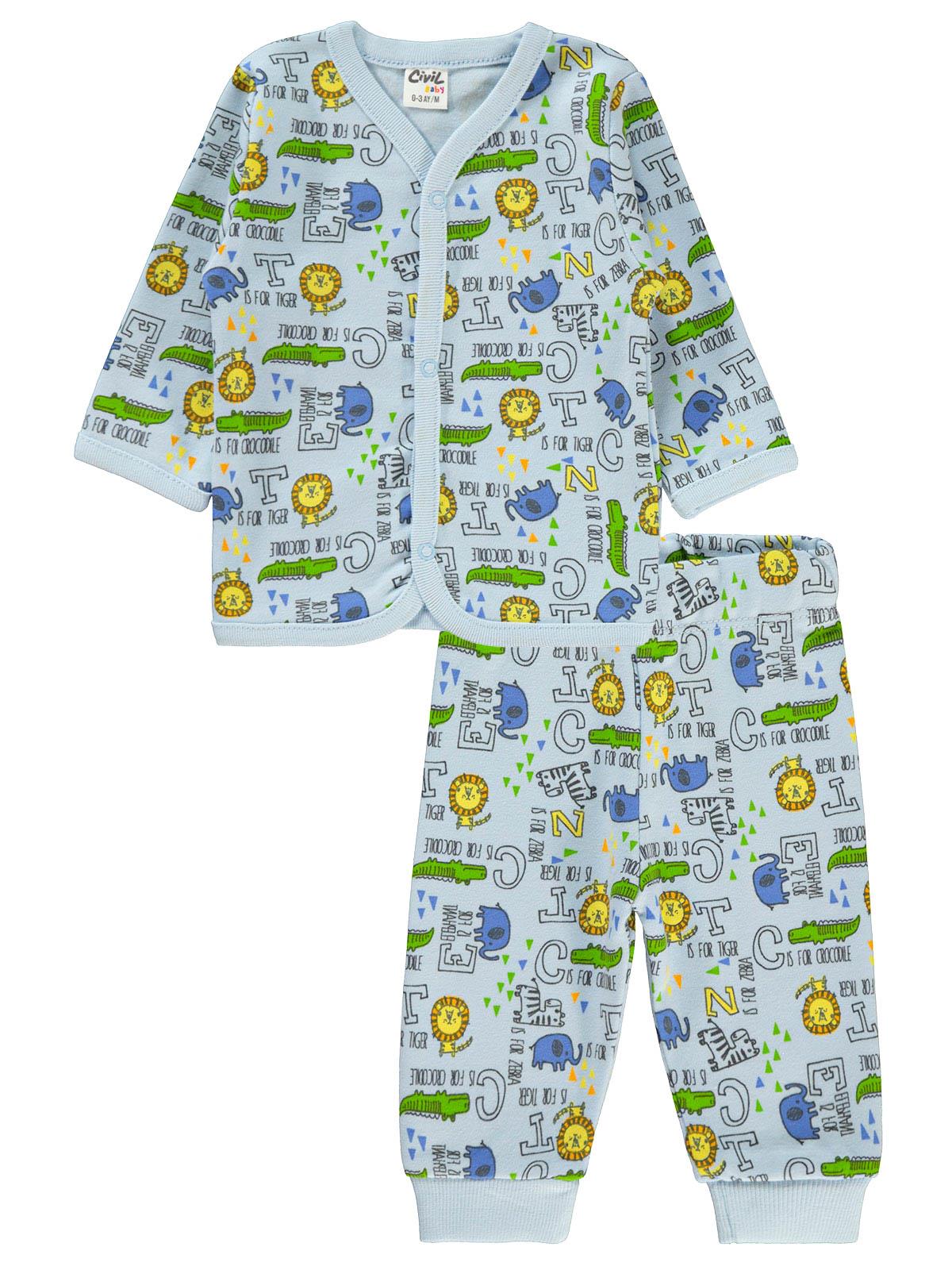Civil Baby Erkek Bebek Pijama Takım 0-9 Ay Mavi