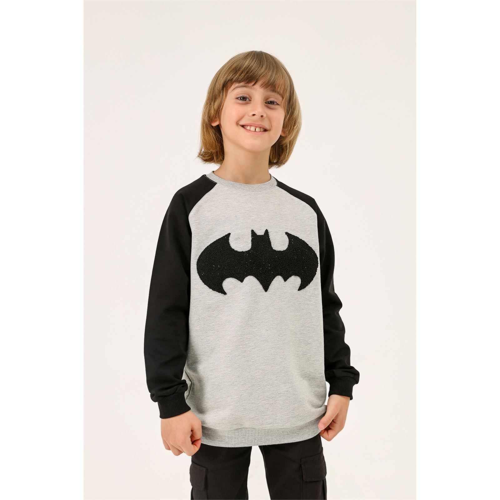 Batman Erkek Çocuk Sweatshirt 6-9 Yaş Siyah
