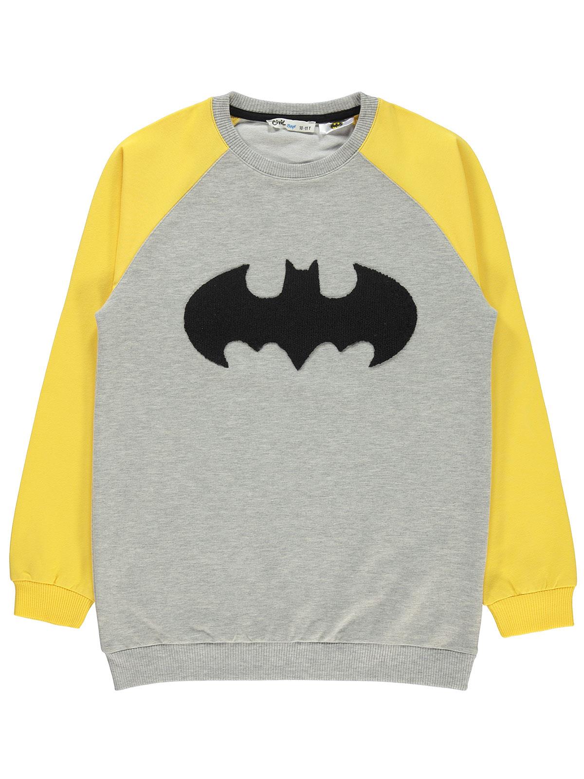 Batman Erkek Çocuk Sweatshirt 10-13 Yaş Hardal
