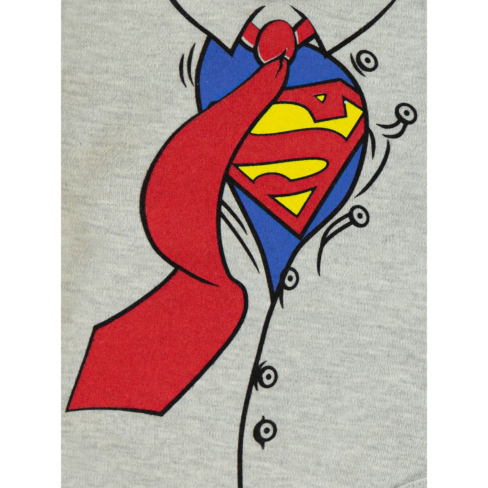 Superman Erkek Bebek Çıtçıtlı Badi 0-24 Ay Gri
