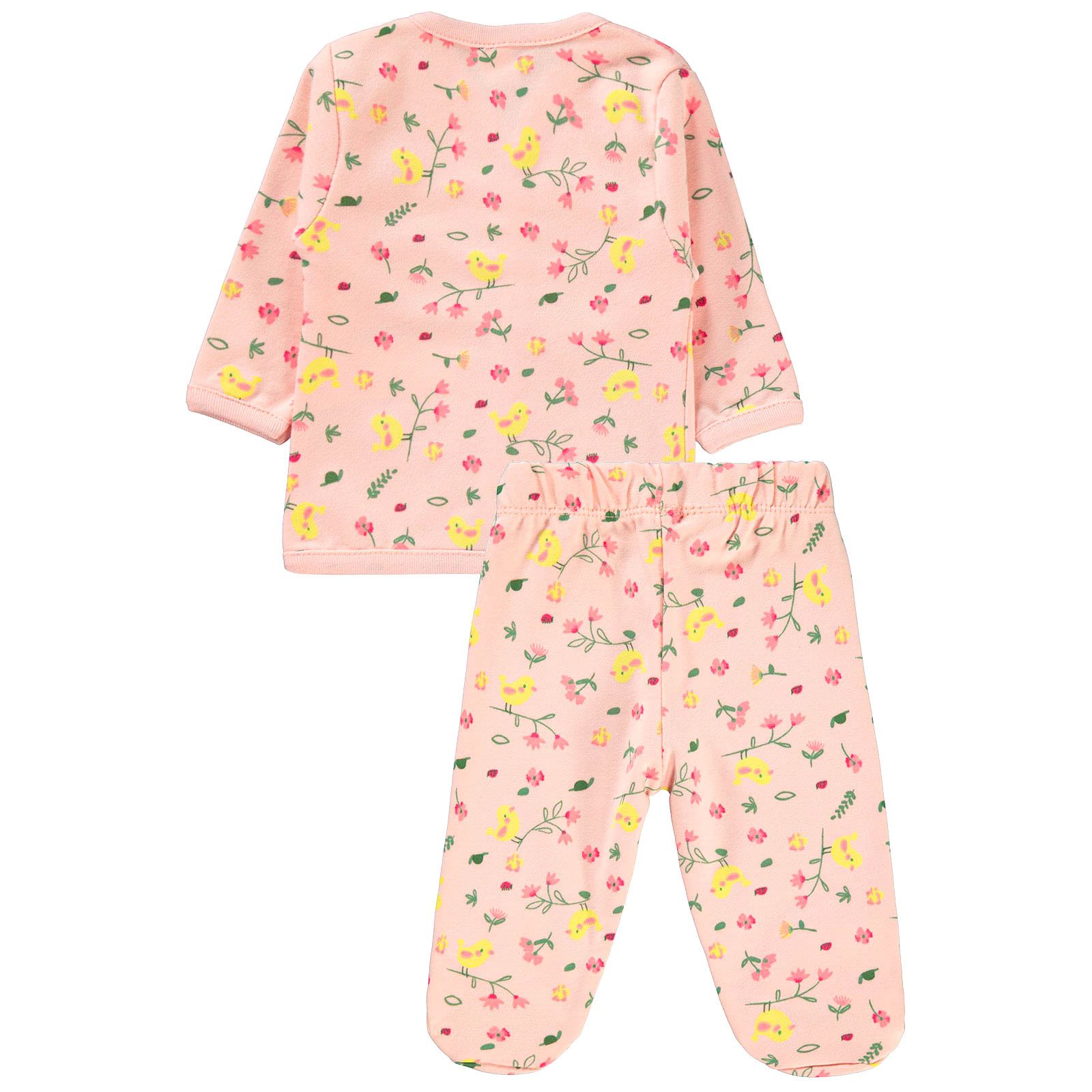 Civil Baby Kız Bebek Pijama Takımı 0-3 Ay Pudra