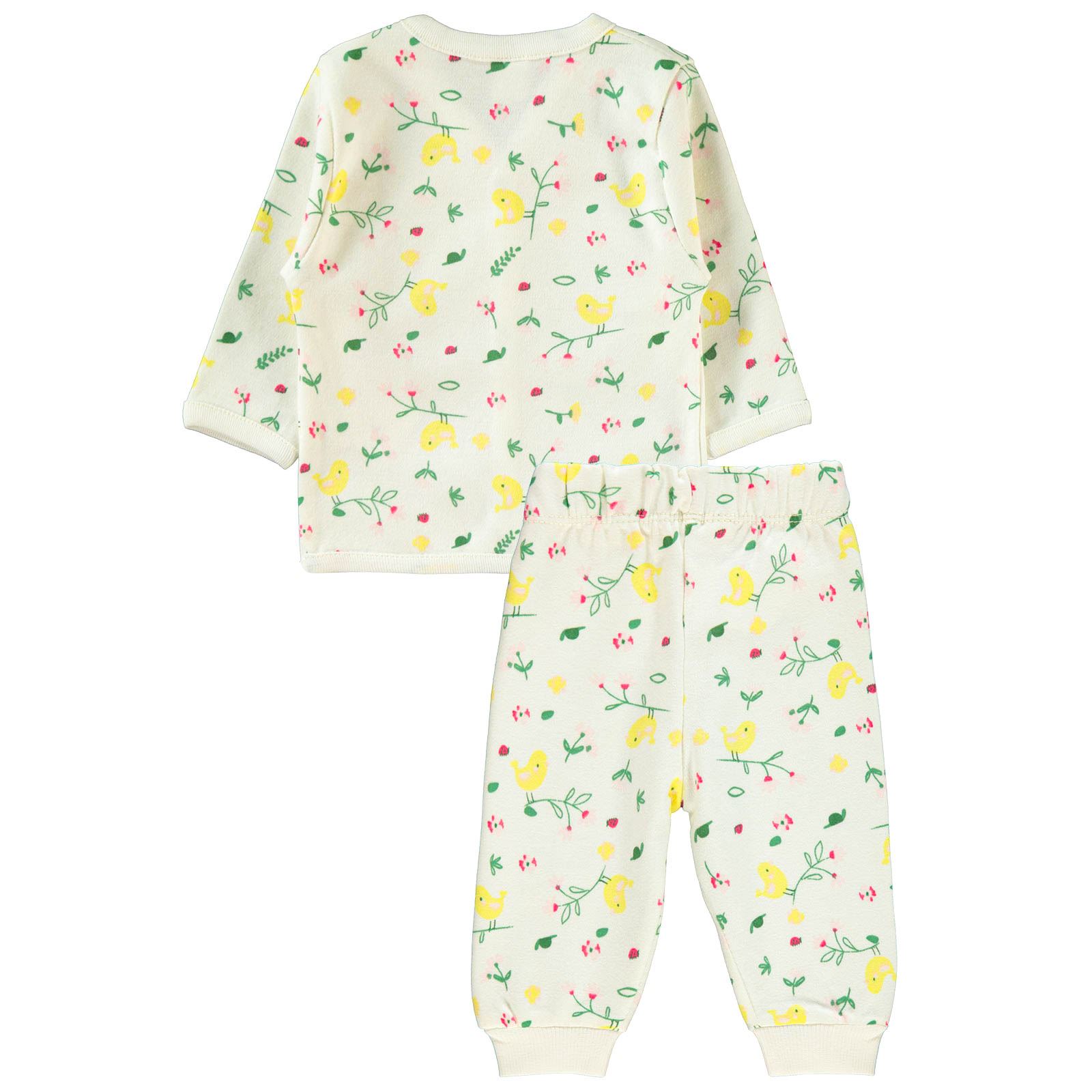 Civil Baby Kız Bebek Pijama Takımı 0-9 Ay Ekru