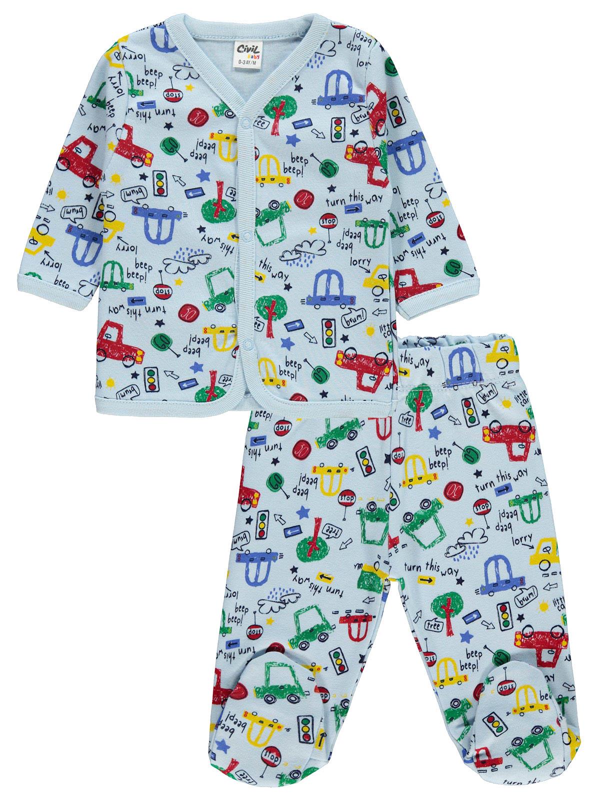 Civil Baby Erkek Bebek Pijama Takımı 0-3 Ay Mavi