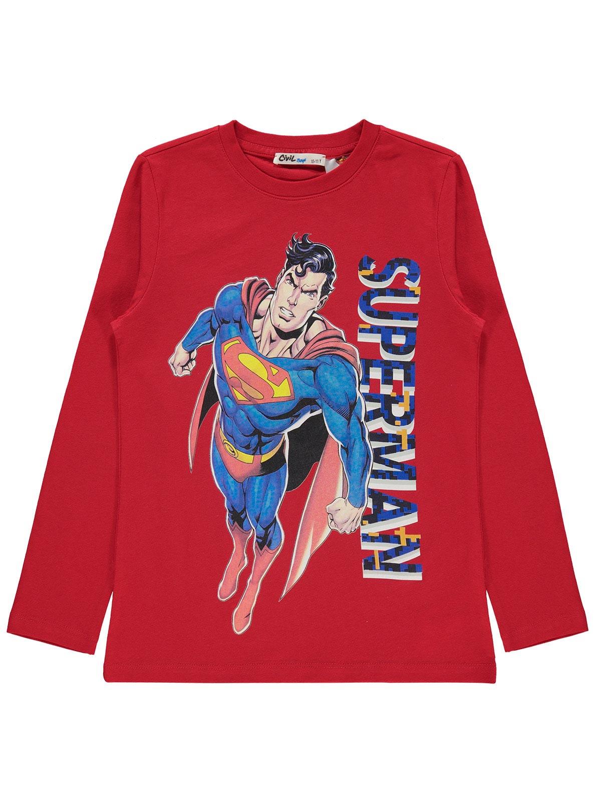 Superman Erkek Çocuk Sweatshirt 10-13 Yaş Kırmızı