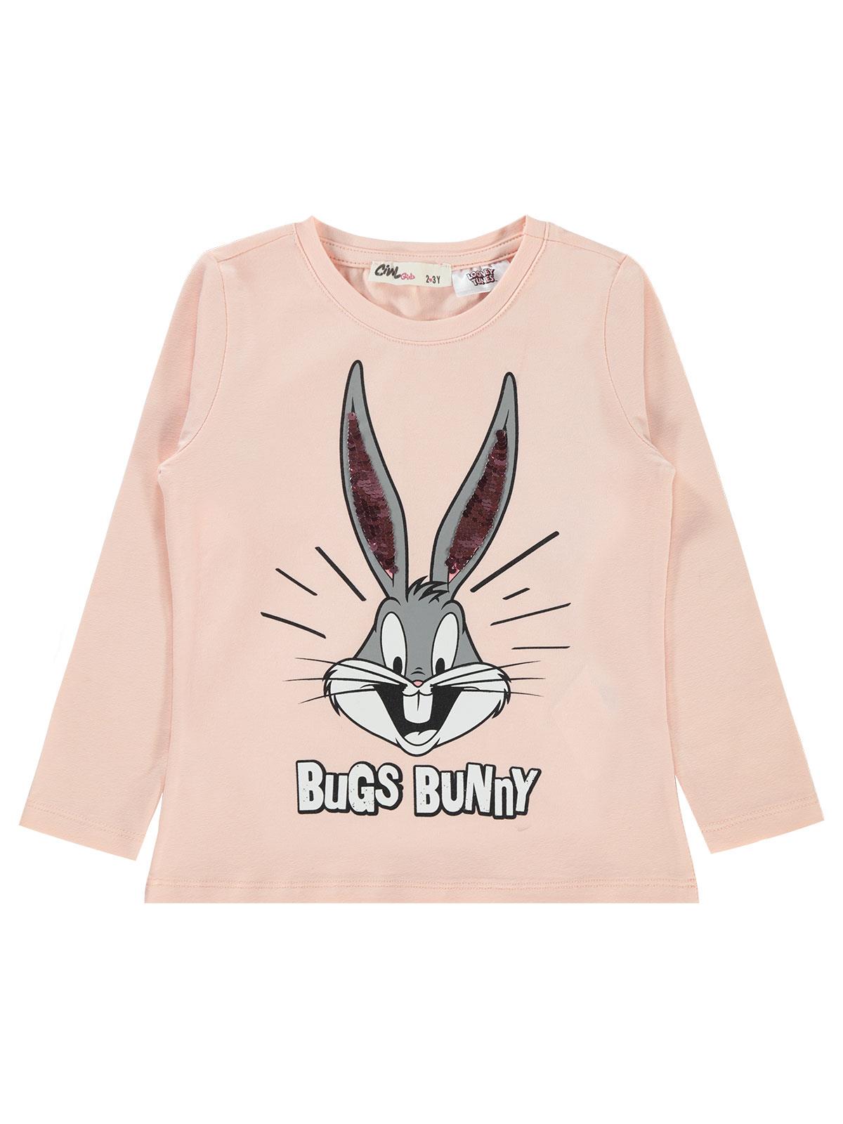Bugs Bunny Kız Çocuk Sweatshirt 2-5 Yaş Somon