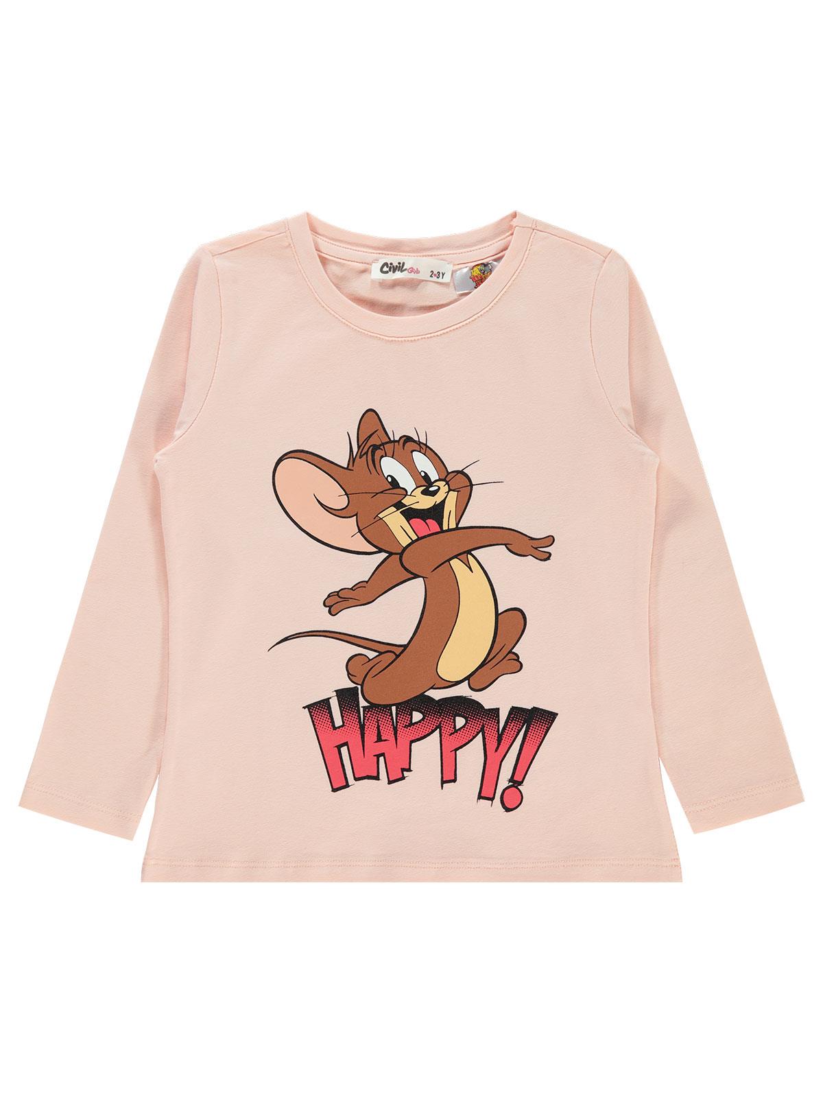 Tom And Jerry Kız Çocuk Sweatshirt 2-5 Yaş Somon