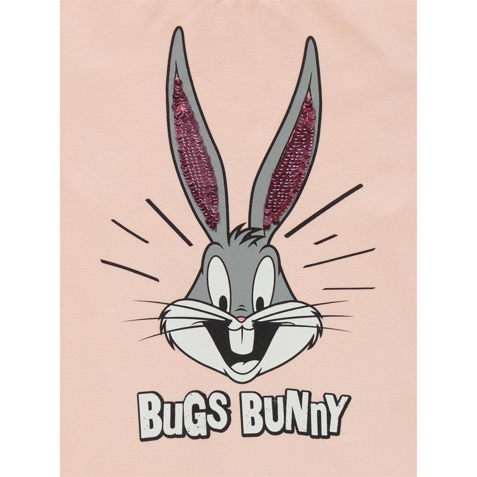 Bugs Bunny Kız Çocuk Sweatshirt 6-9 Yaş Somon