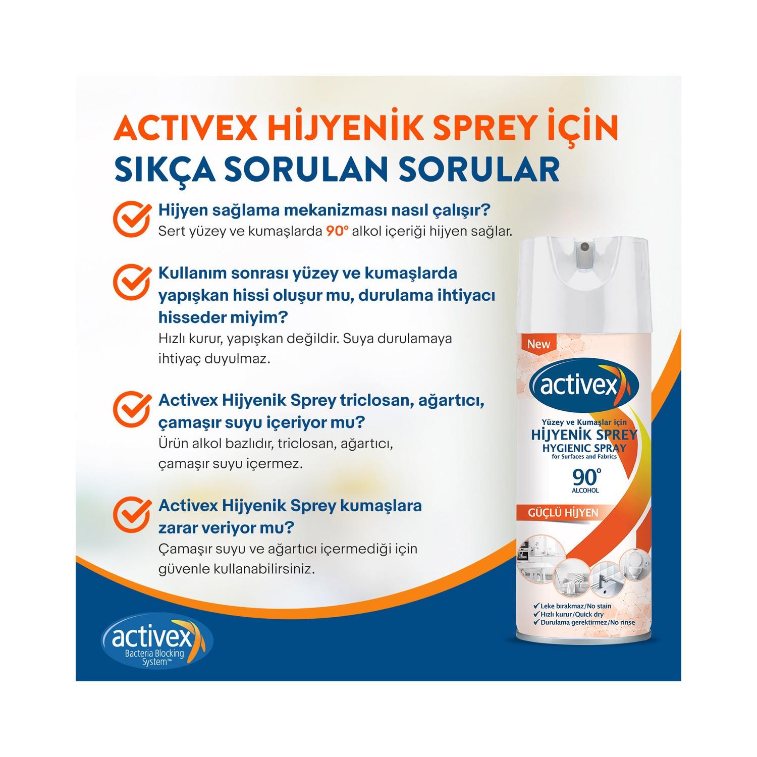 Activex Hijyen Sprey Kumaş&Yüzey 400 ml