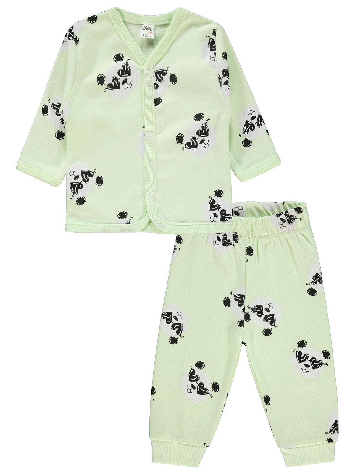 Civil Baby Kız Bebek Pijama Takımı 0-9 Ay Yeşil