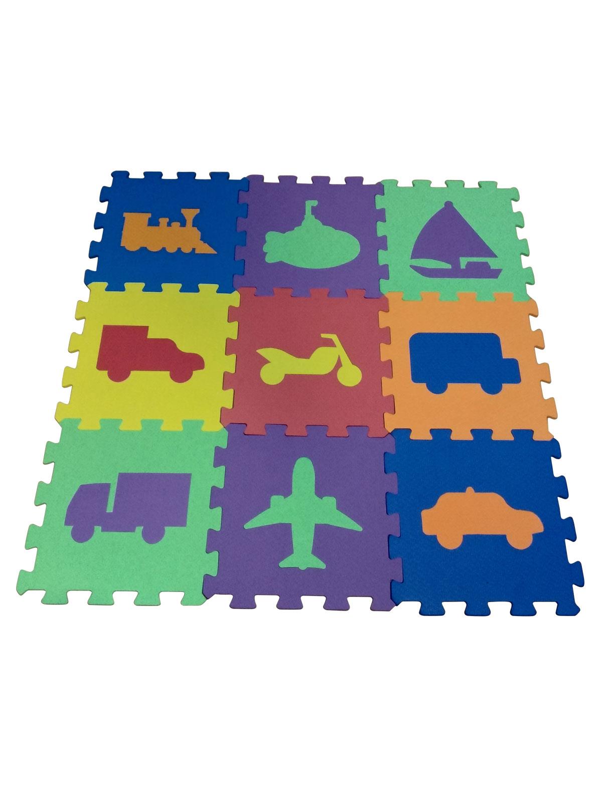 Elfobaby Eva Puzzle Oyun Matı 9 Parça  33cm x 33cm Araçlar Temalı