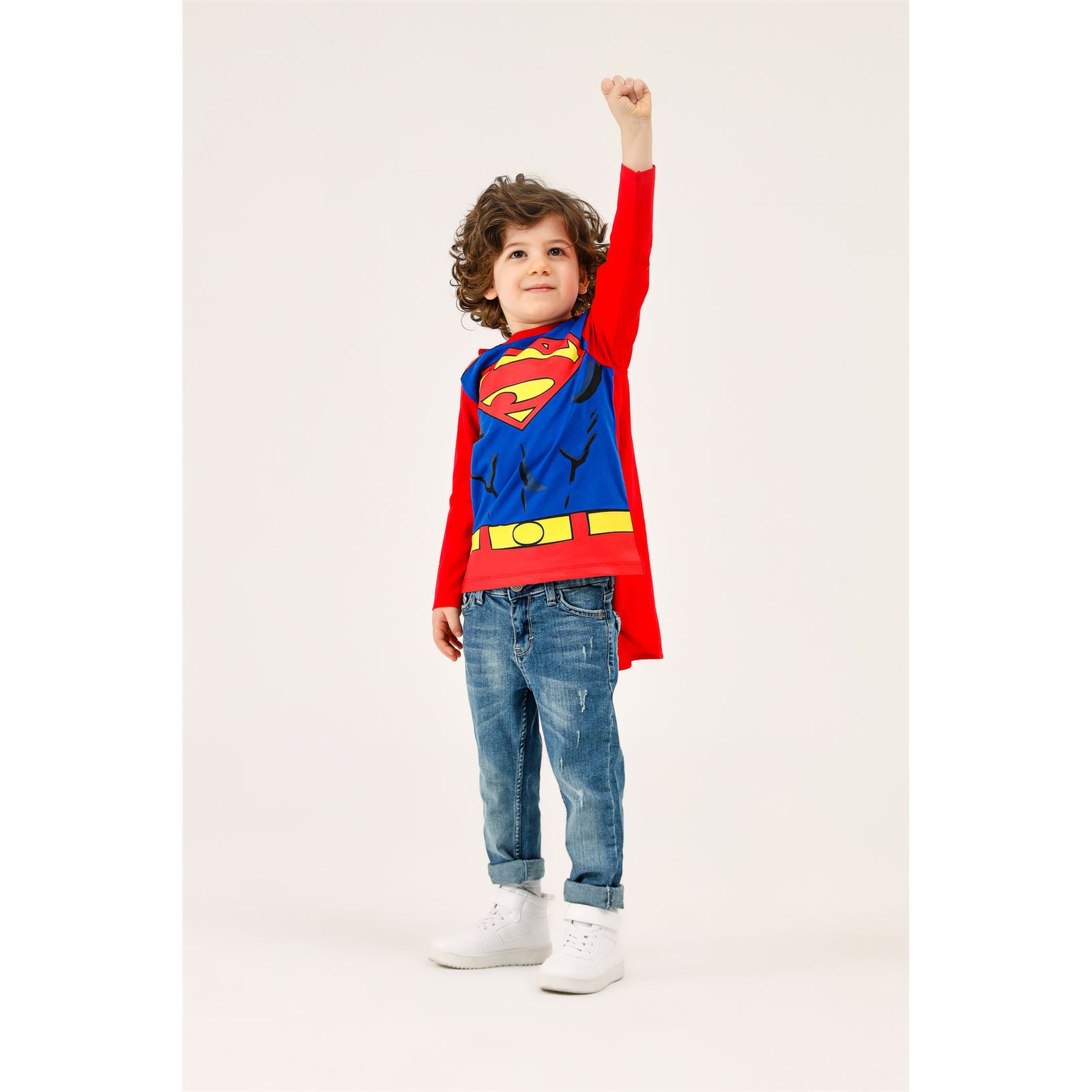 Superman Erkek Çocuk Pelerinli Sweatshirt 2-5 Yaş Kırmızı