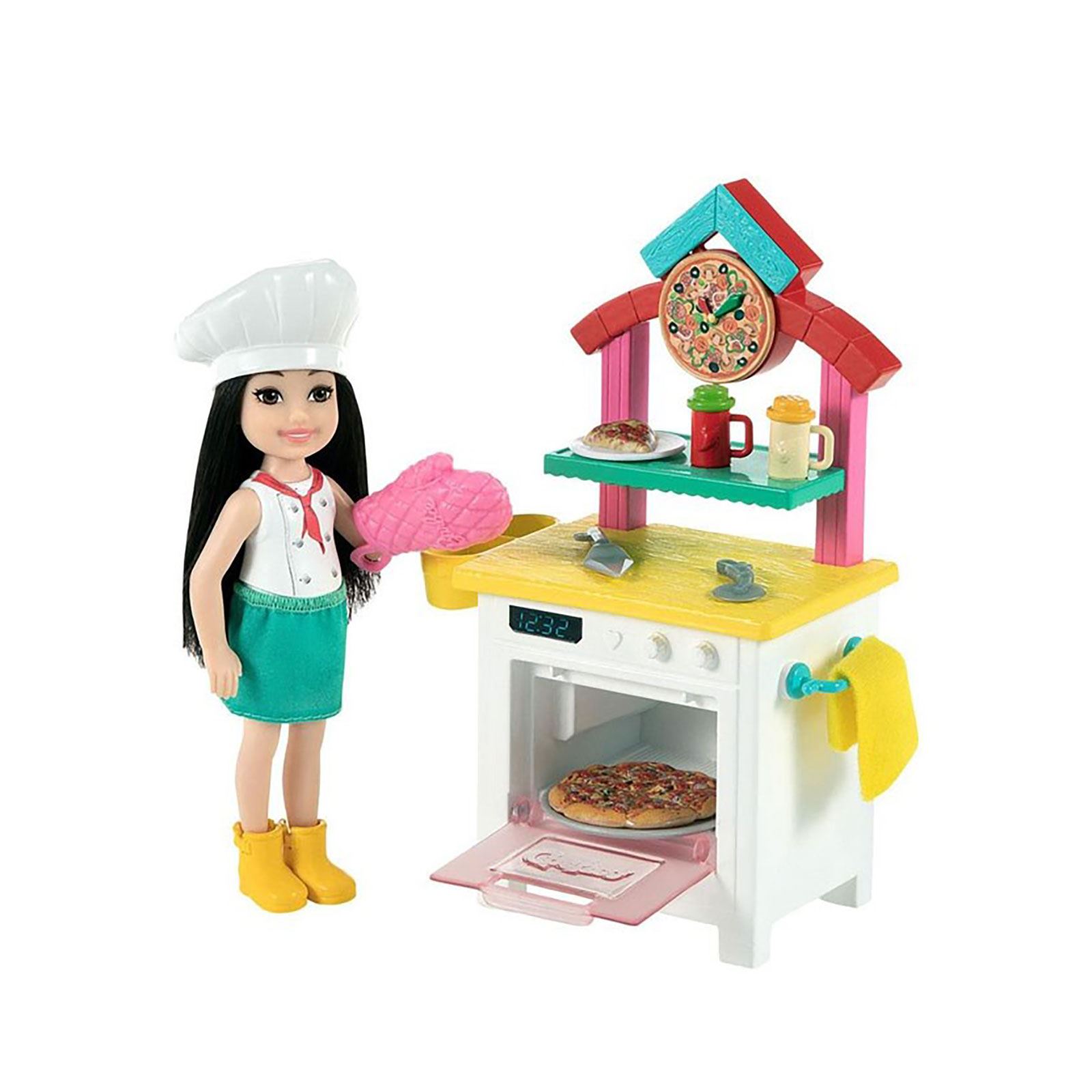 Barbie Chelsea Meslekleri Öğreniyor Bebek ve Oyun Seti Pizza Fırını