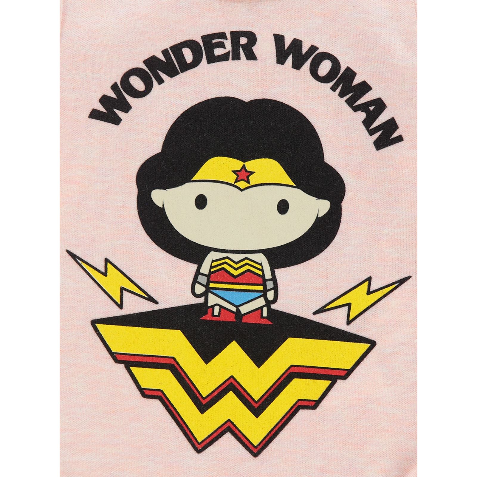 Wonder Woman Kız Bebek Çıtçıtlı Badi 0-24 Ay Somon