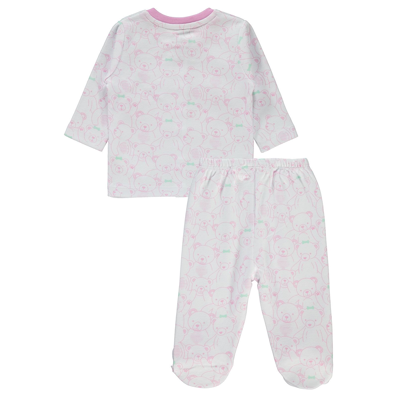 Kujju Kız Bebek Pijama Takımı 0-6 Ay Pembe