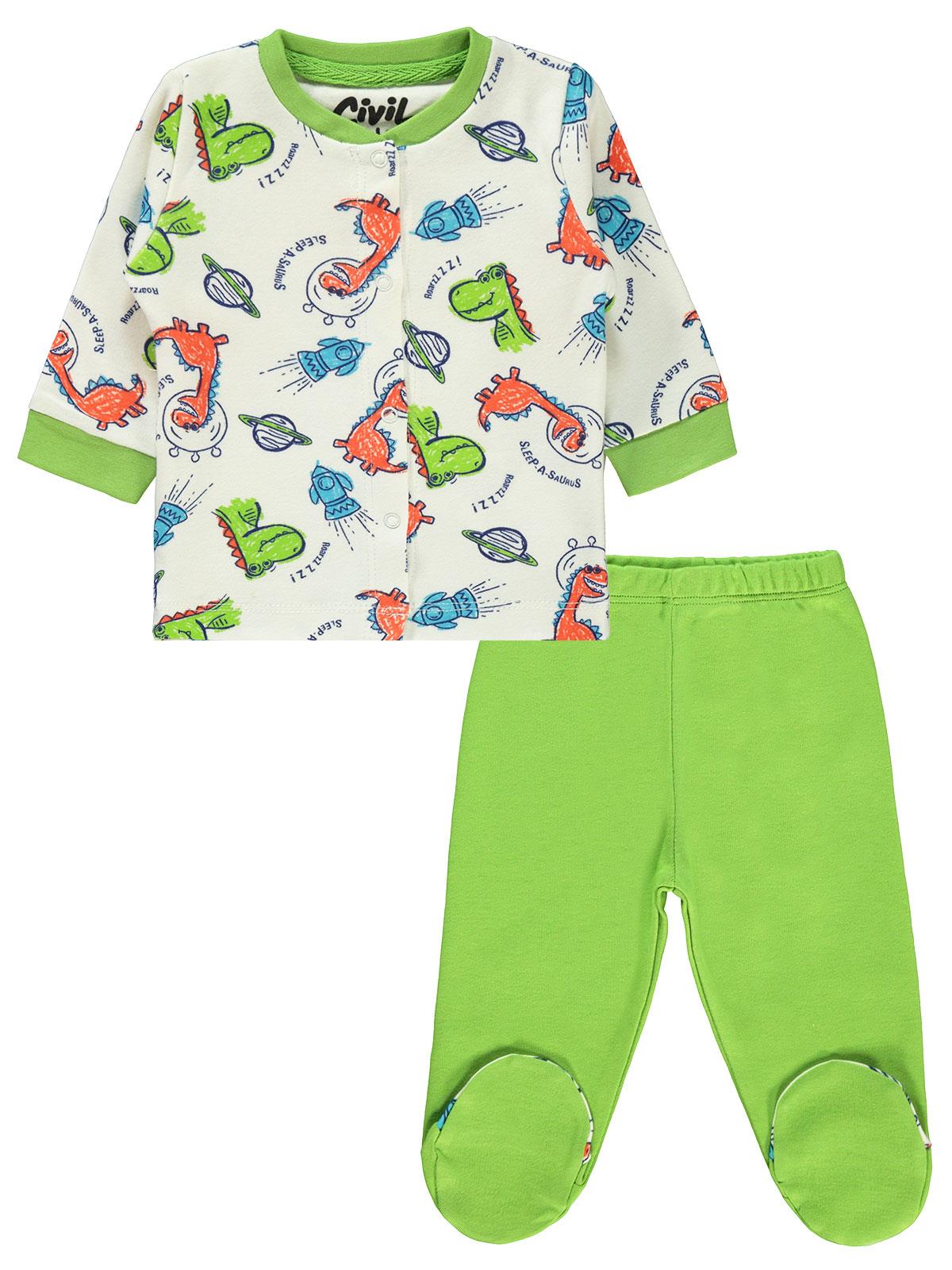 Civil Baby Erkek Bebek Pijama Takımı 0-6 Ay Yeşil
